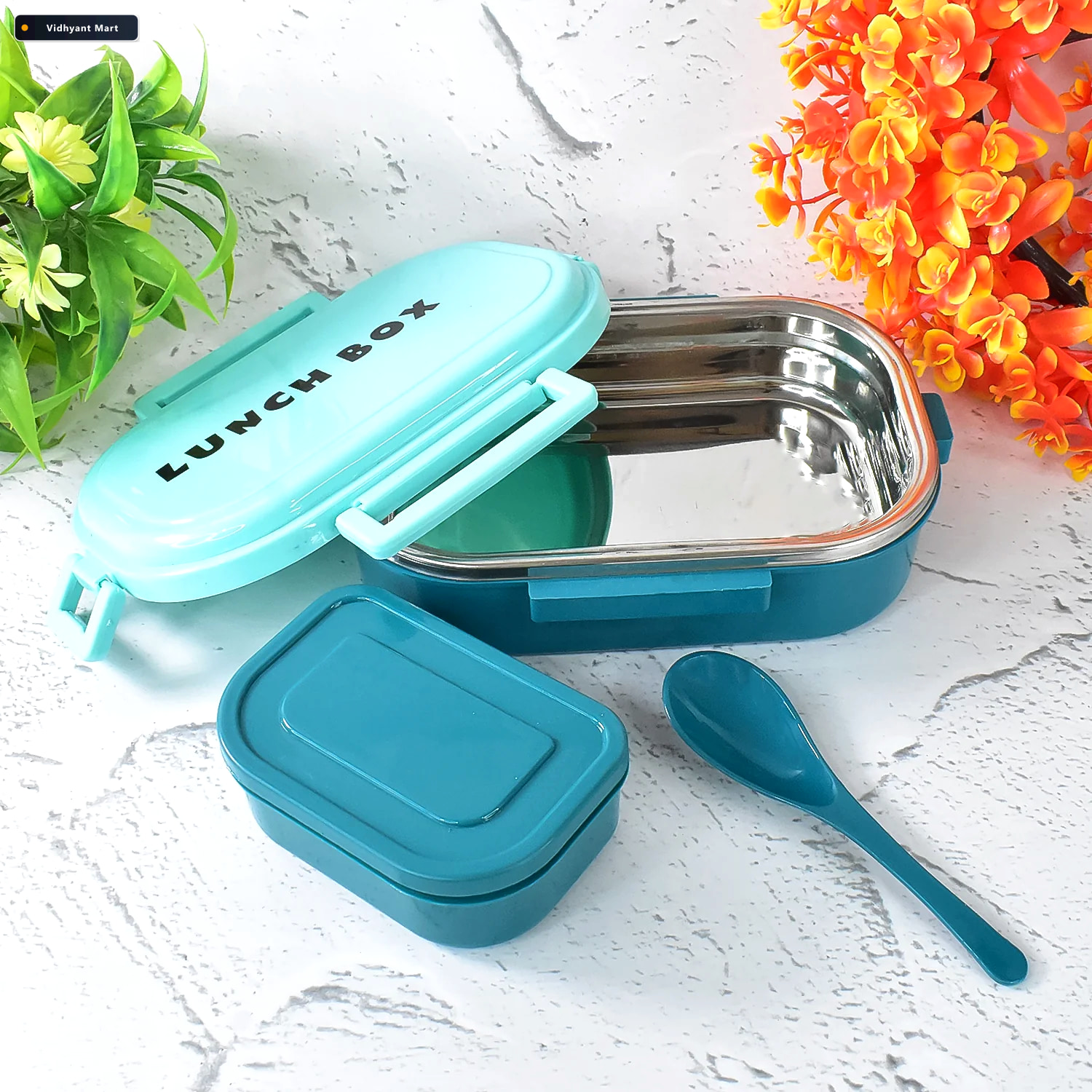 Vidhyant Mart Stainless Steel Lunch Box 3 In 1 Leakproof Set Lun 2