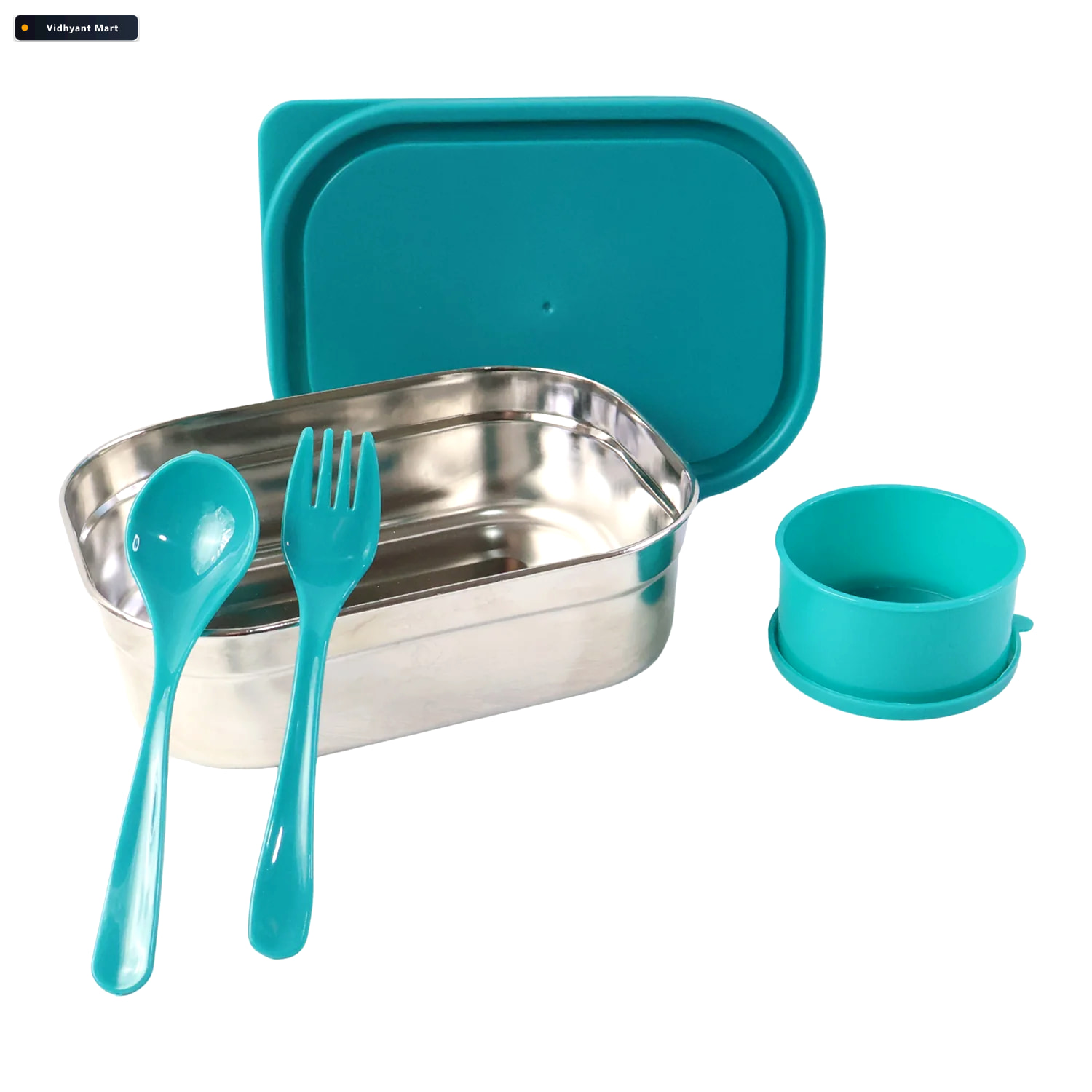 Vidhyant Mart Stainless Steel Lunch Box Set Leak Resistant With 4