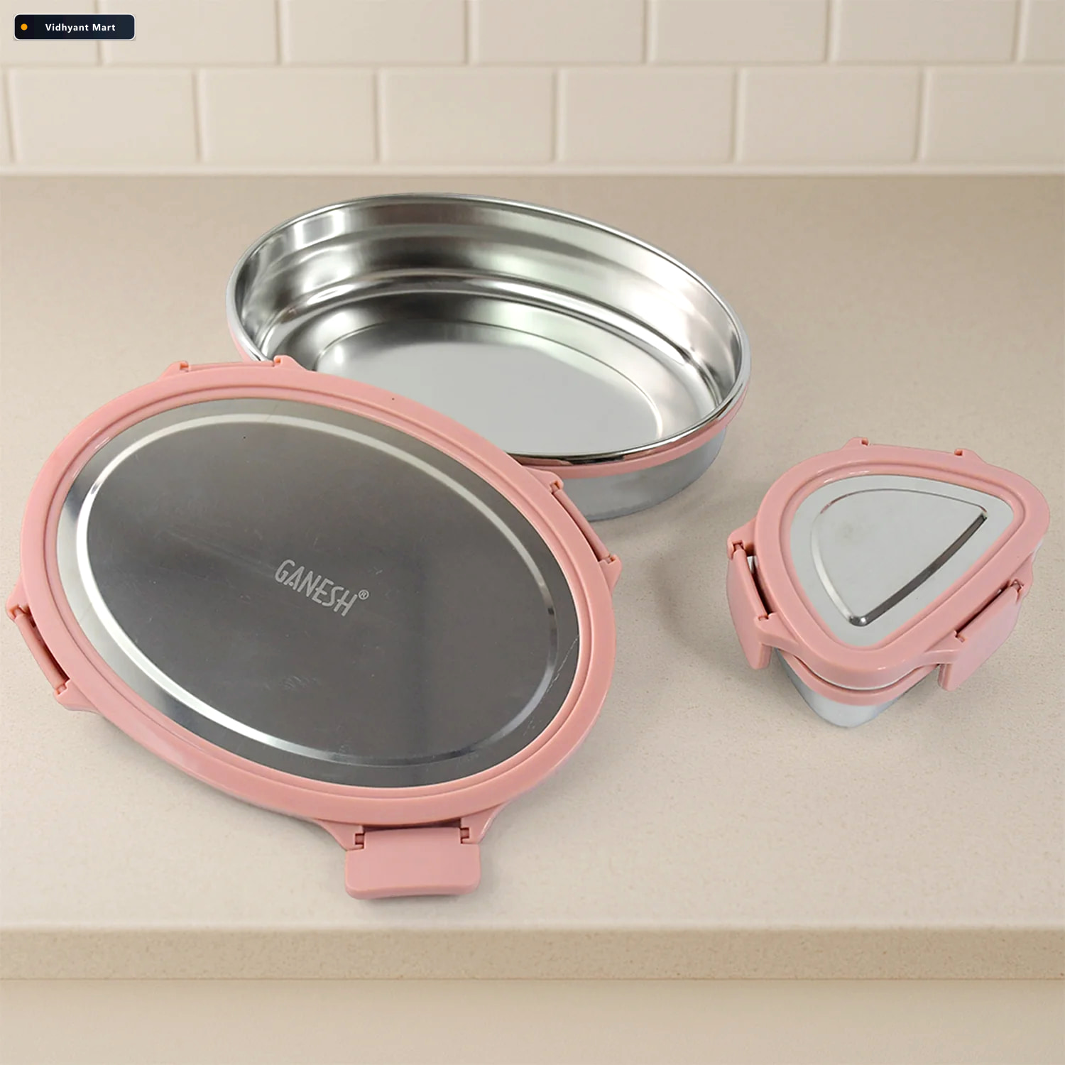 Vidhyant Mart Stainless Steel Lunch Box Set Leakproof Durable 2 4