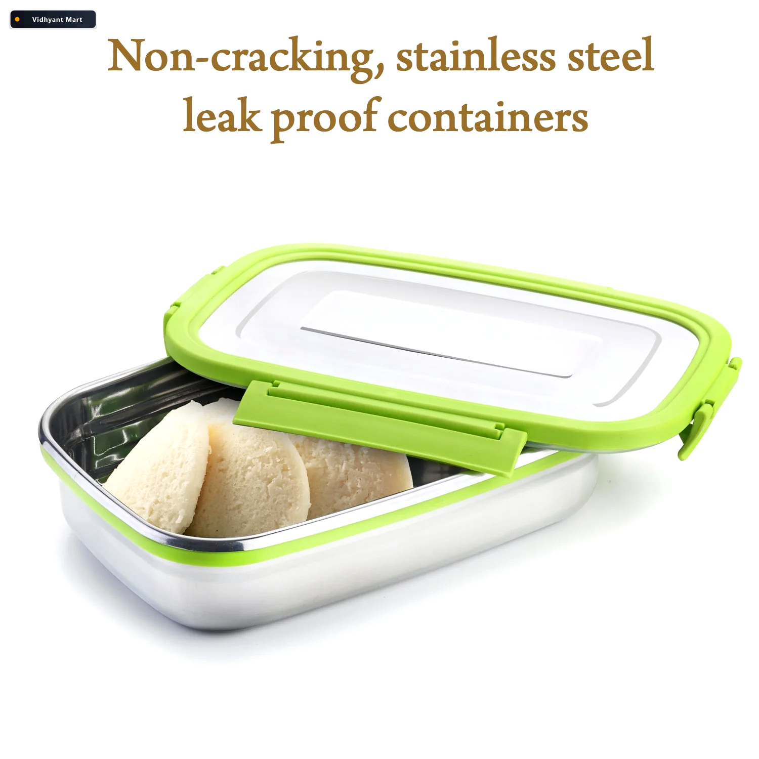 Vidhyant Mart Stainless Steel Lunch Pack Leakproof Compact 3