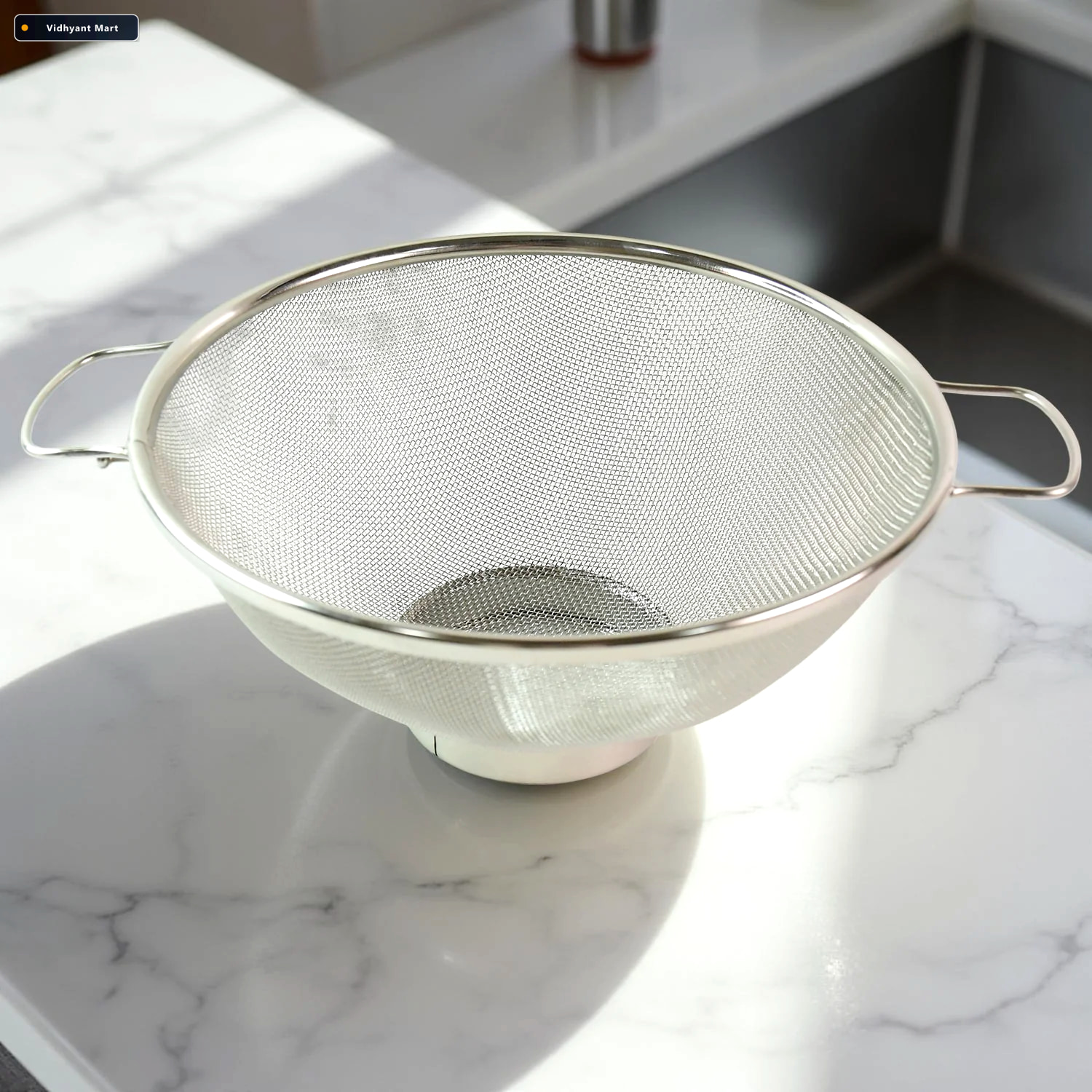 Vidhyant Mart Stainless Steel Mesh Colander Durable Kitchen Stra 3