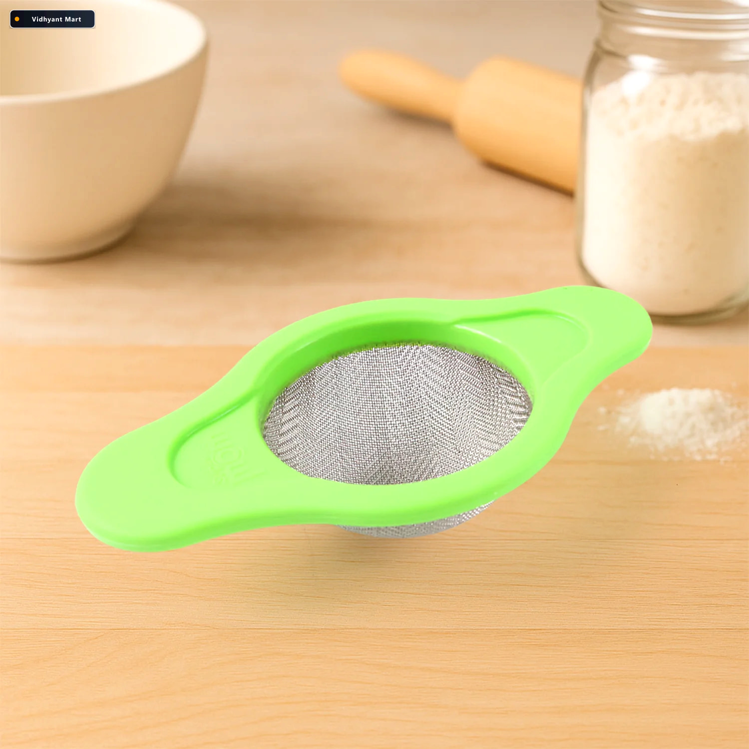 Vidhyant Mart Stainless Steel Mesh Strainer Durable Dual Handle 1