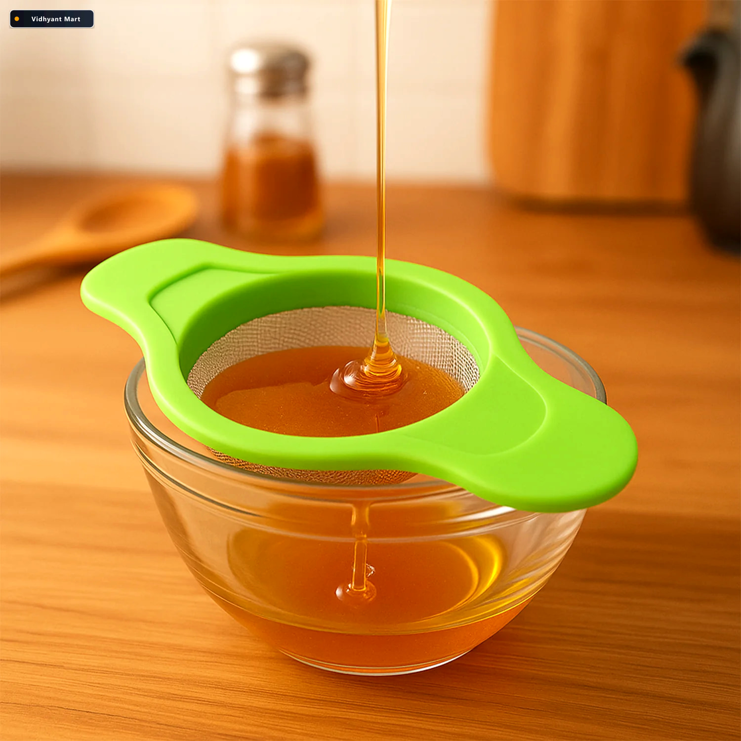 Vidhyant Mart Stainless Steel Mesh Strainer Durable Dual Handle 3