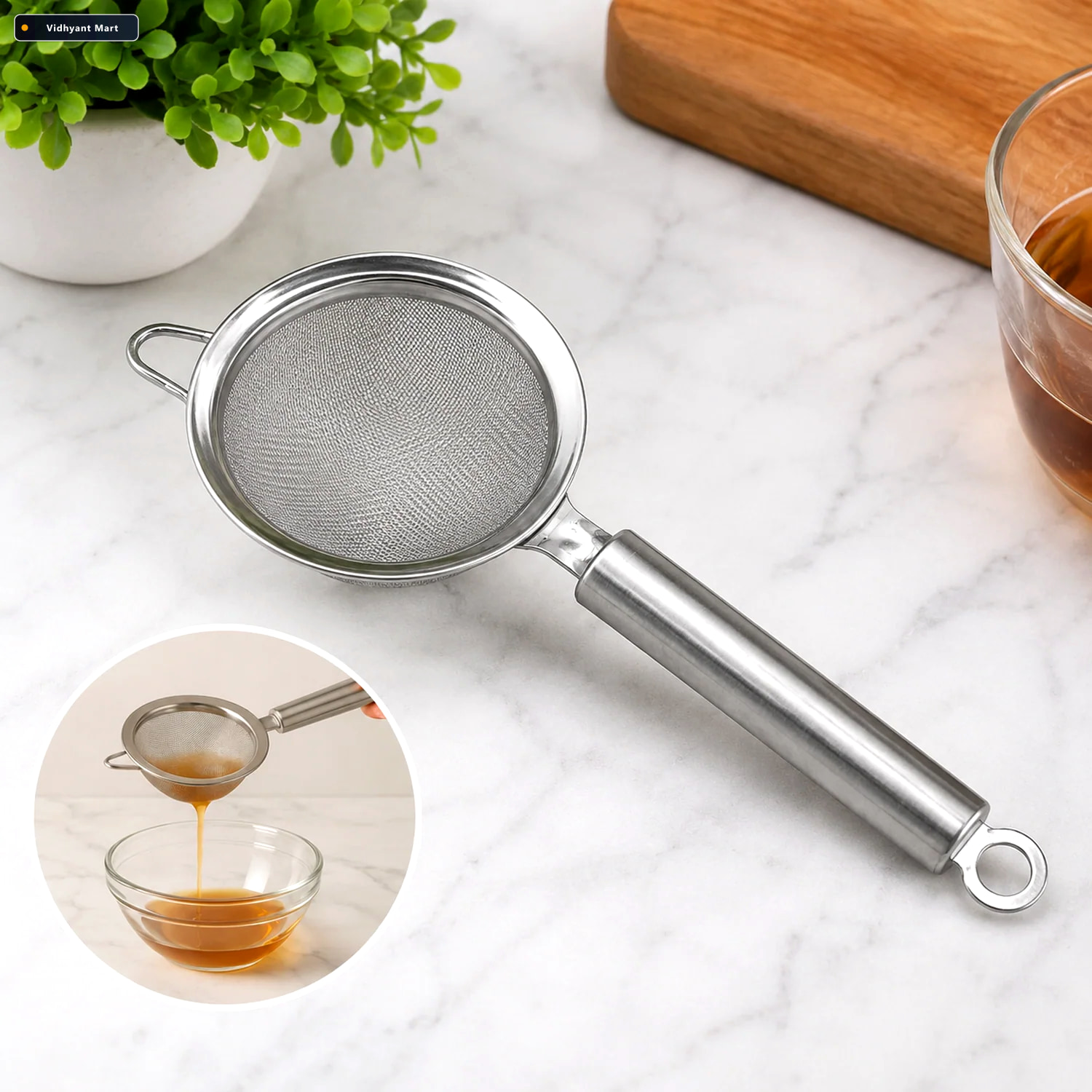 Vidhyant Mart Stainless Steel Mesh Strainer Fine Mesh Heat Resis 1