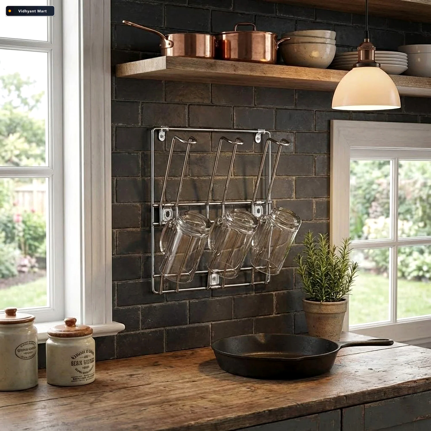 Vidhyant Mart Stainless Steel Mug Holder Rack Space Saving Kitch 2