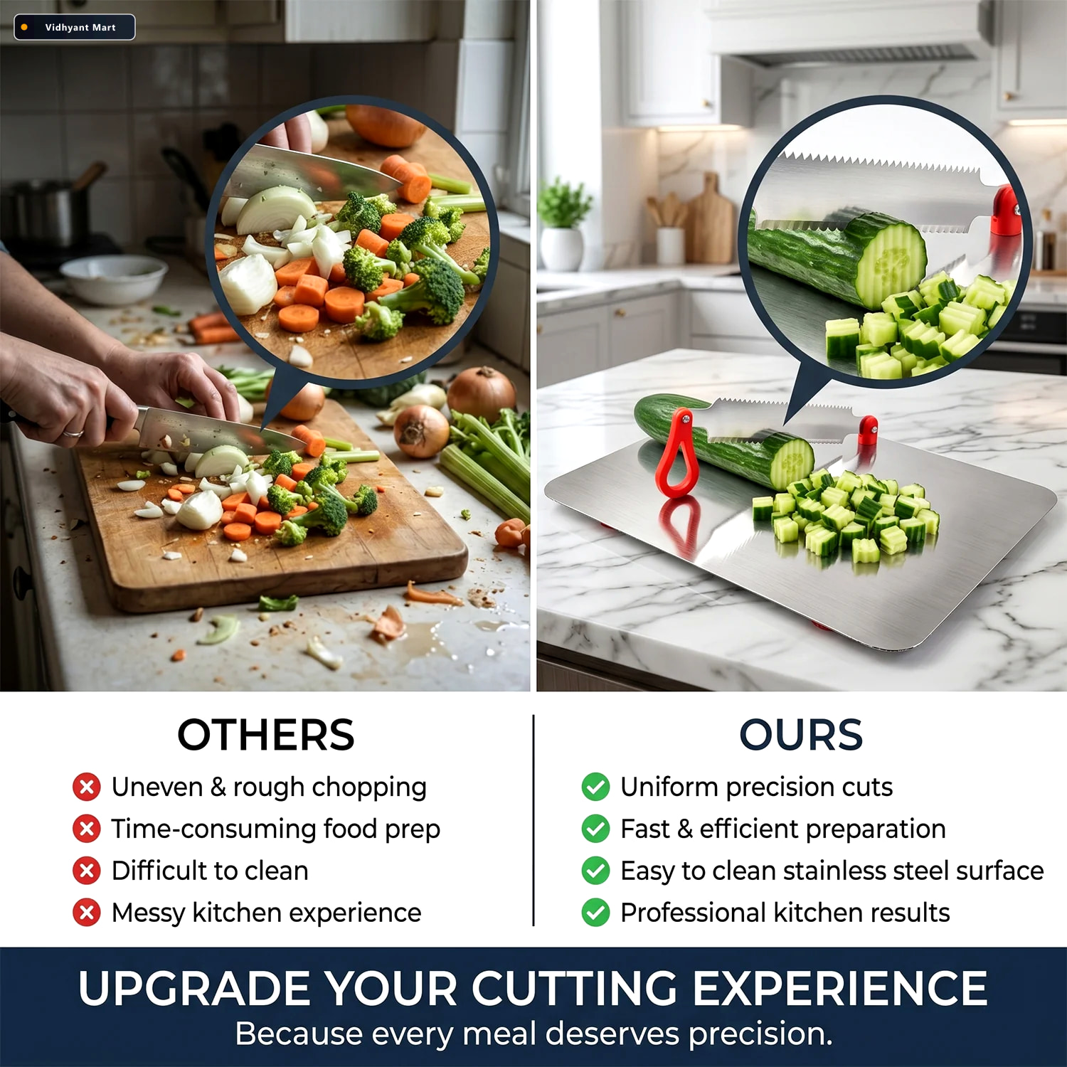 Vidhyant Mart Stainless Steel Multipurpose Chopping Board Hygien 2