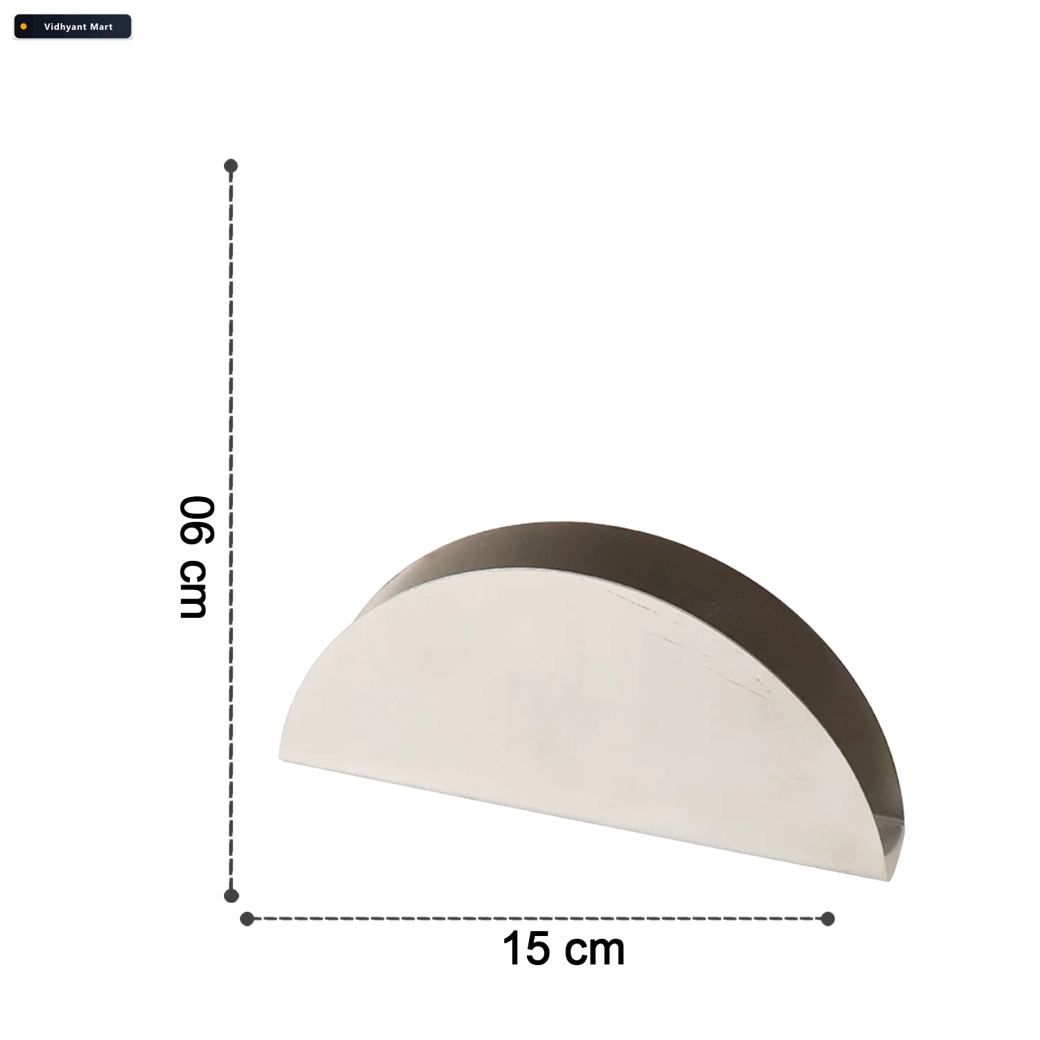 Vidhyant Mart Stainless Steel Napkin Holder Sleek Half Moon Desi 3