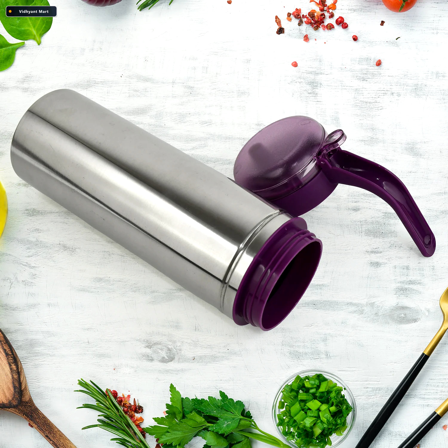Vidhyant Mart Stainless Steel Oil Pourer 1000ml Durable Kitchen 2