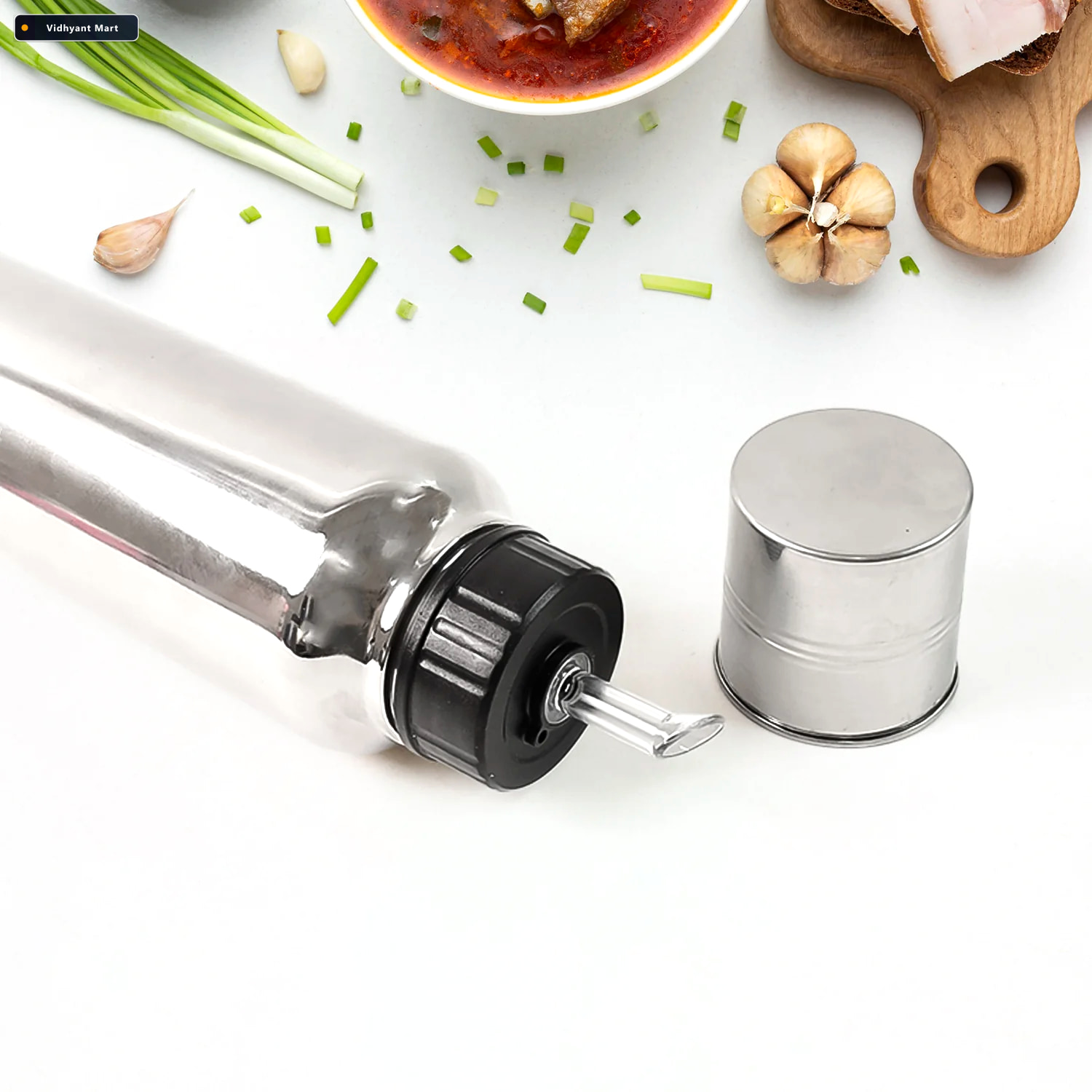 Vidhyant Mart Stainless Steel Oil Pourer 750ml Leak Proof Durabl 2