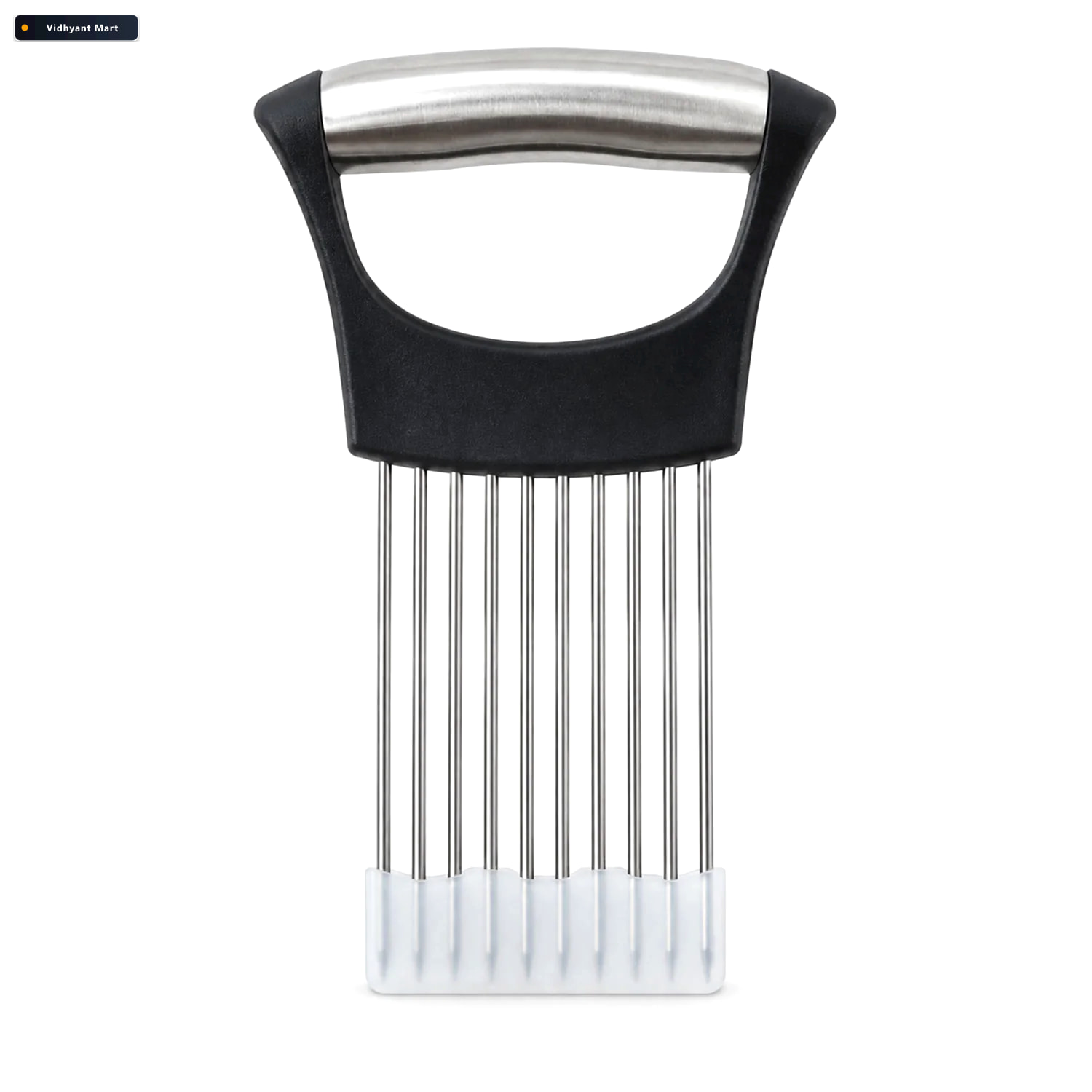Vidhyant Mart Stainless Steel Onion Cutter And Slicer Holder Wit 4