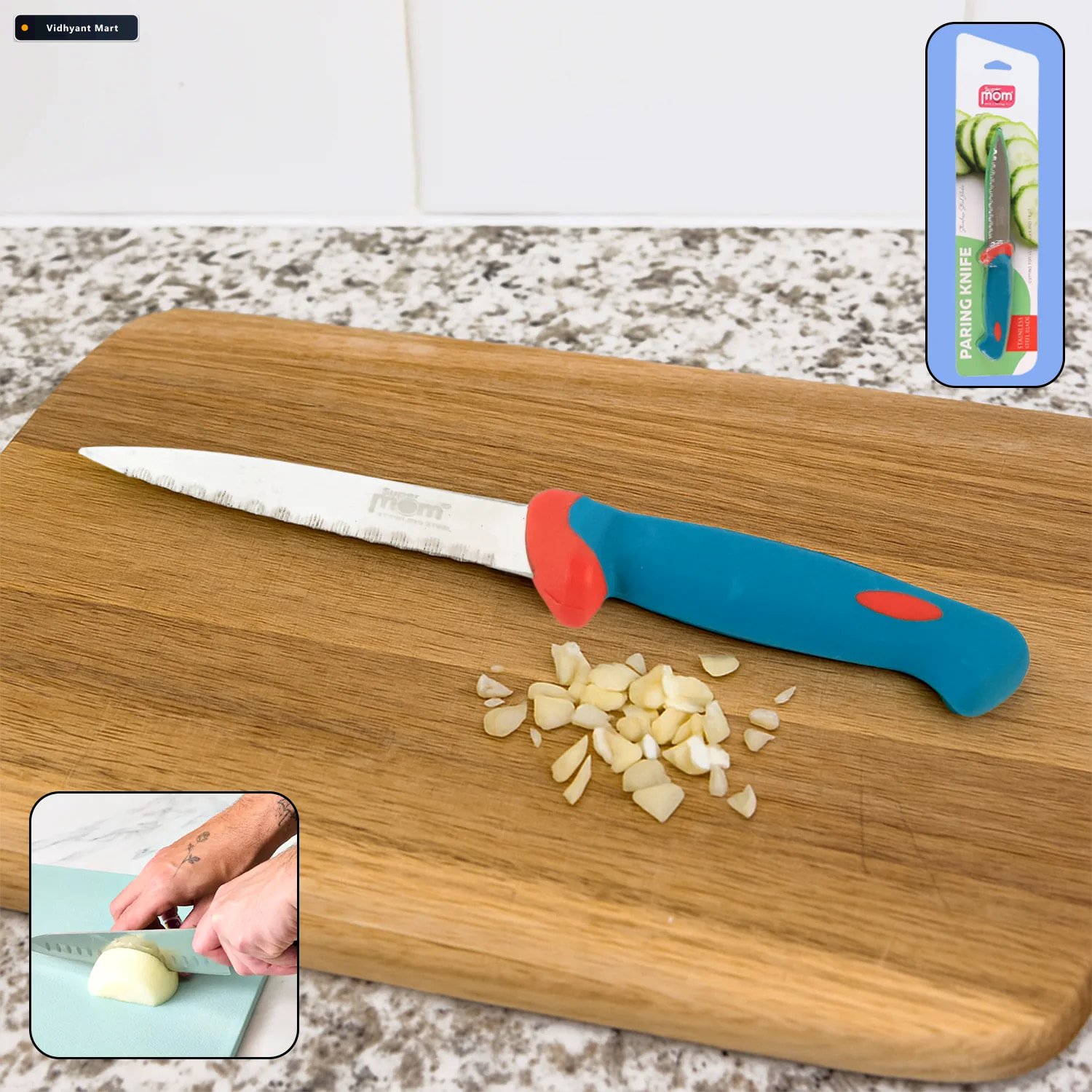 Vidhyant Mart Stainless Steel Paring Knife Sharp Comfortable Gri 4