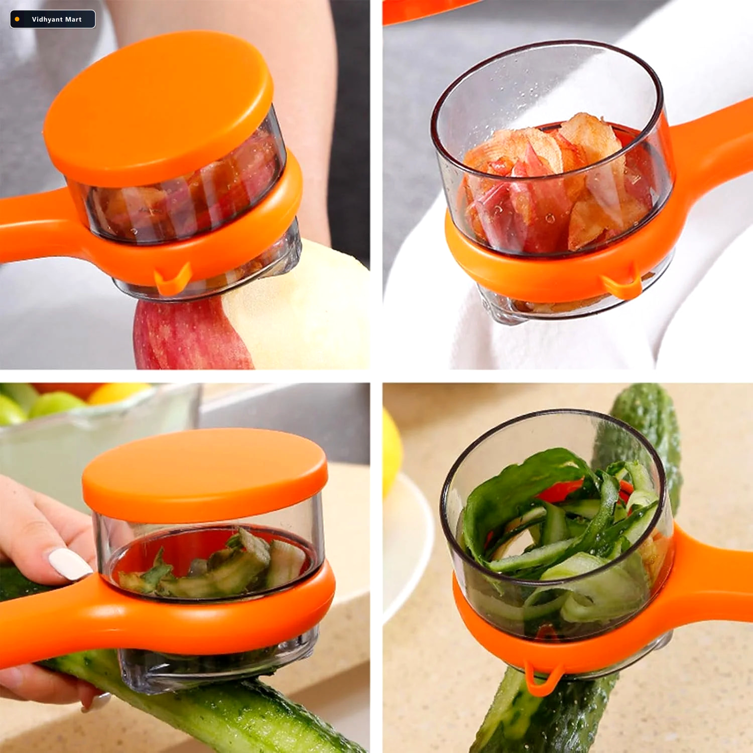 Vidhyant Mart Stainless Steel Peeler With Container Ergonomic Ki 3