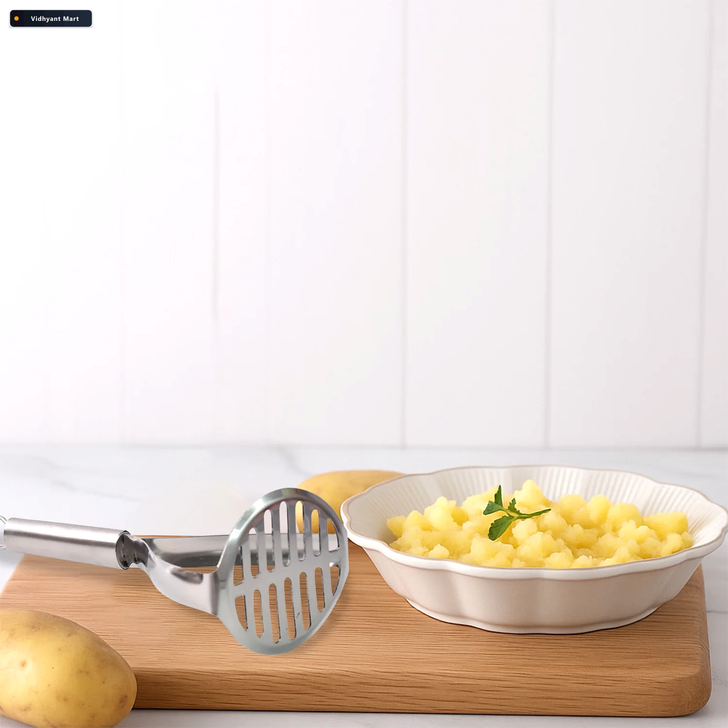 Vidhyant Mart Stainless Steel Potato Masher Ergonomic Handle For 2