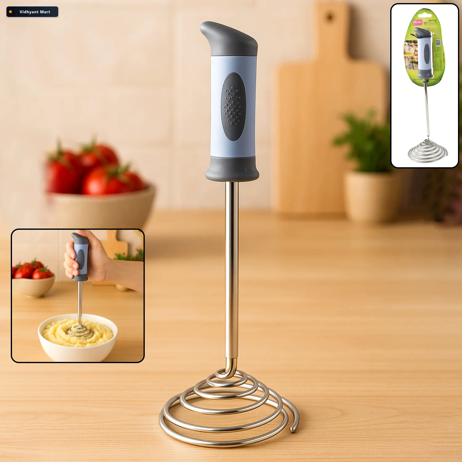 Vidhyant Mart Stainless Steel Potato Masher Heavy Duty With Comf 1