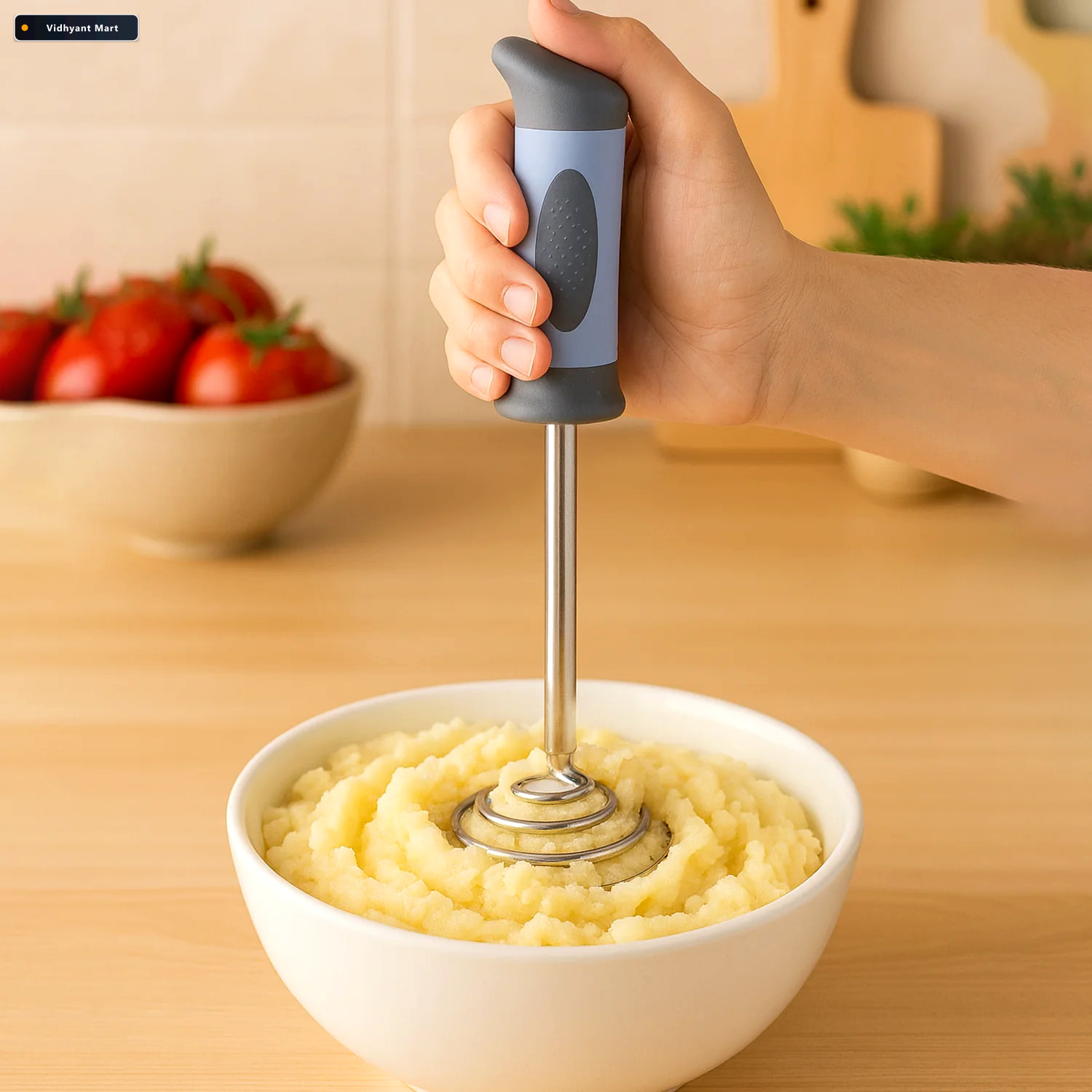 Vidhyant Mart Stainless Steel Potato Masher Heavy Duty With Comf 2