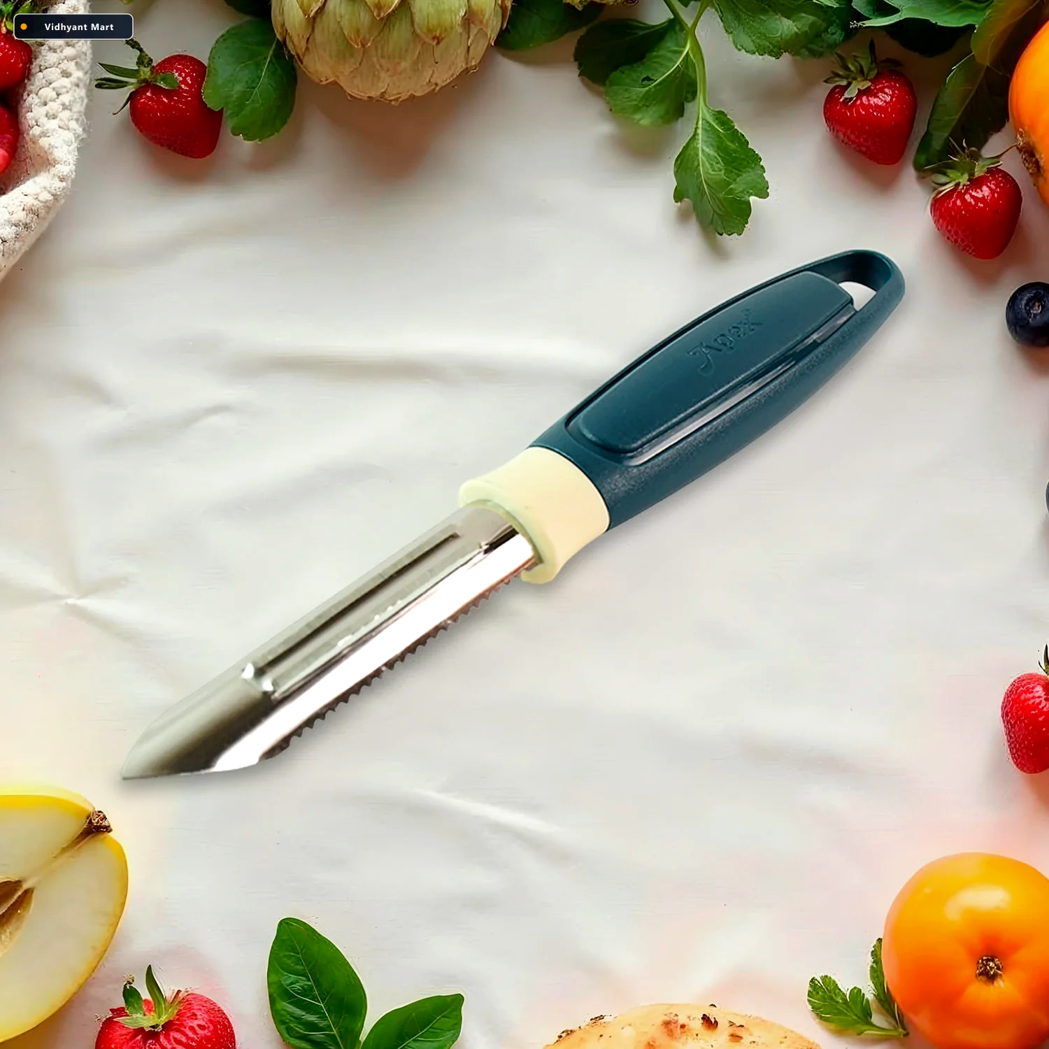 Vidhyant Mart Stainless Steel Potato Peeler Sharp Serrated Blade 1