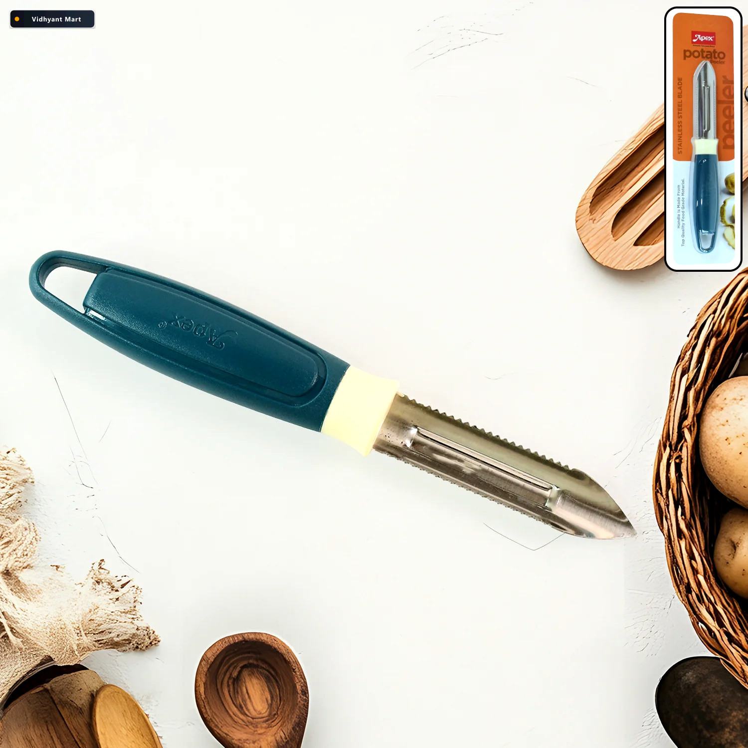 Vidhyant Mart Stainless Steel Potato Peeler Sharp Serrated Blade 2