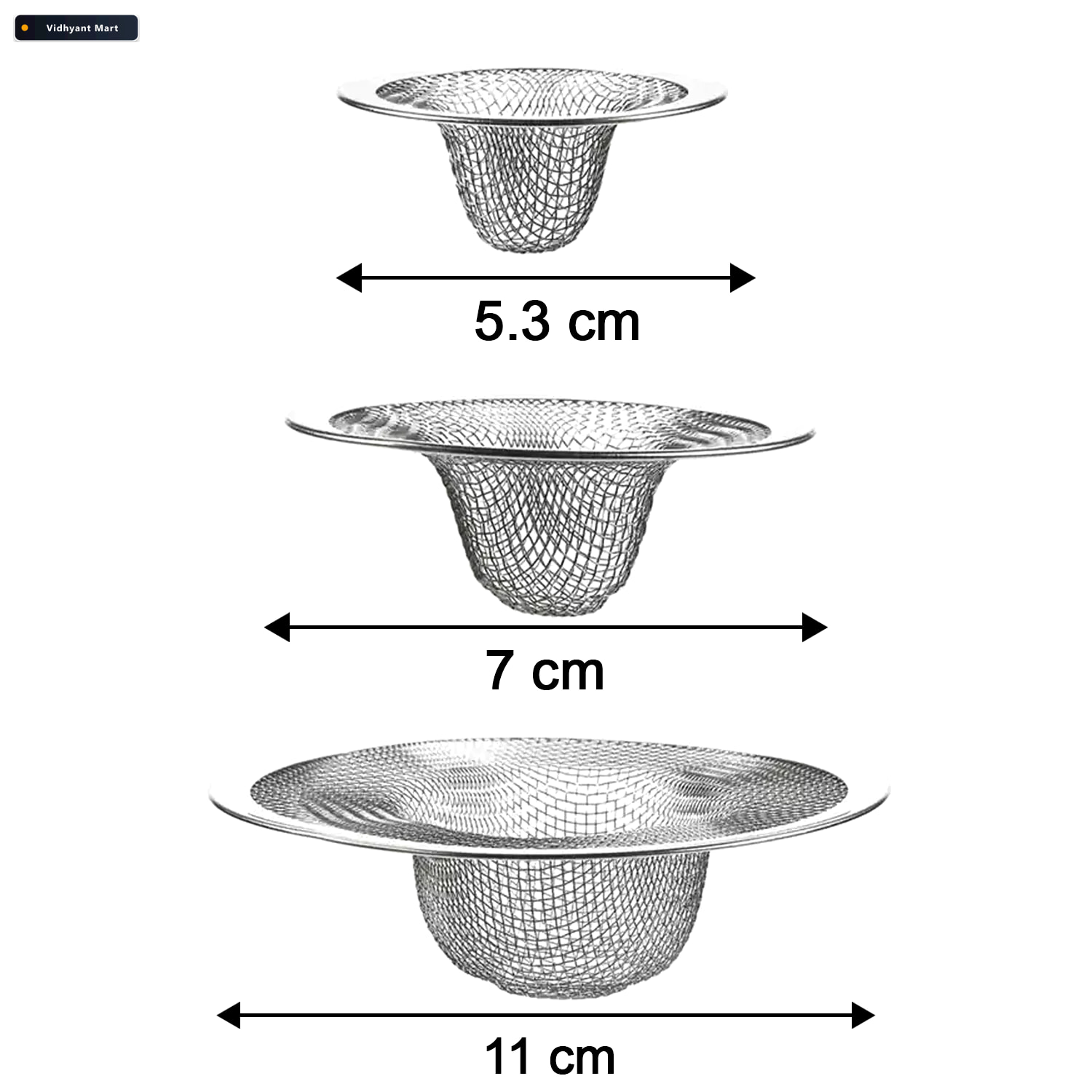 Vidhyant Mart Stainless Steel Sink Drain Strainer Set Prevents C 2