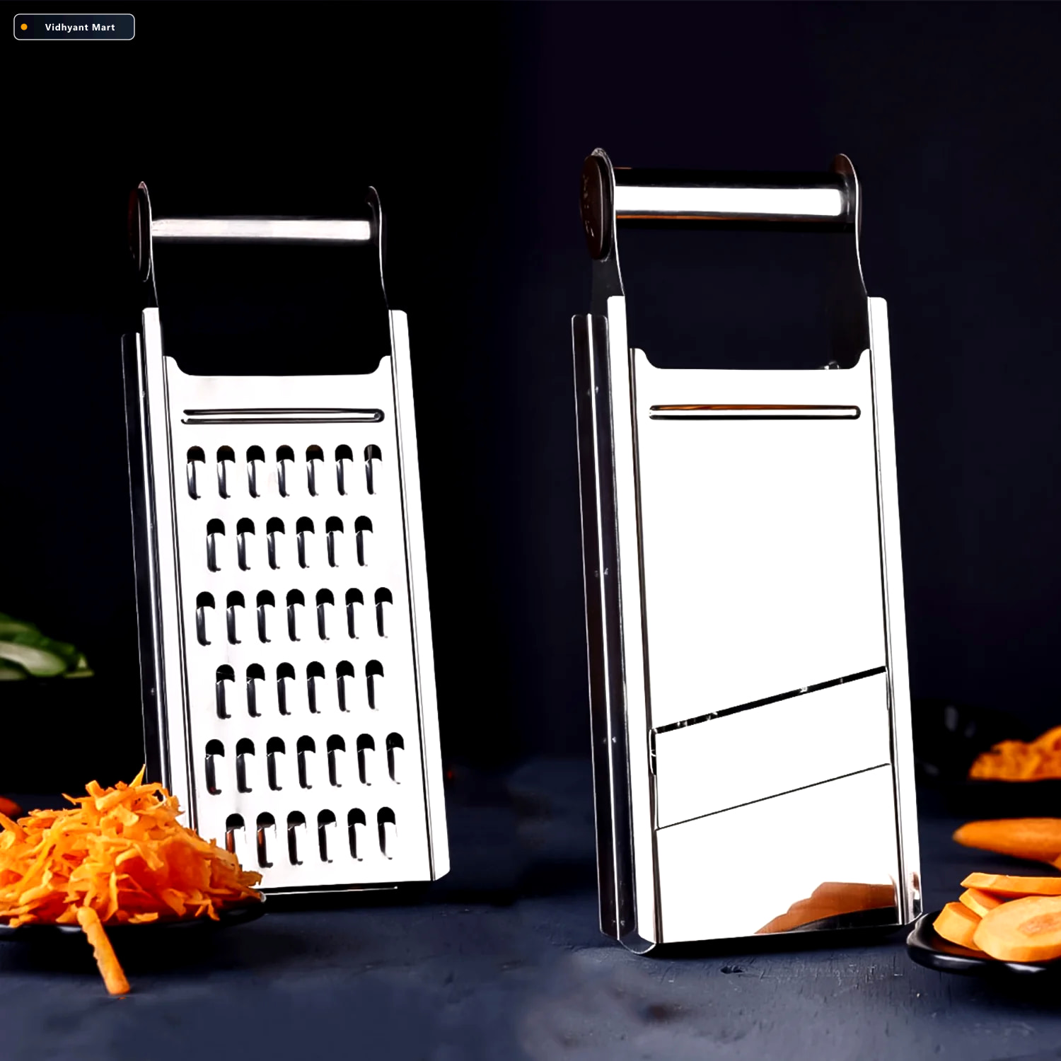 Vidhyant Mart Stainless Steel Slicer Sharp 2 In 1 Kitchen Cutter 2