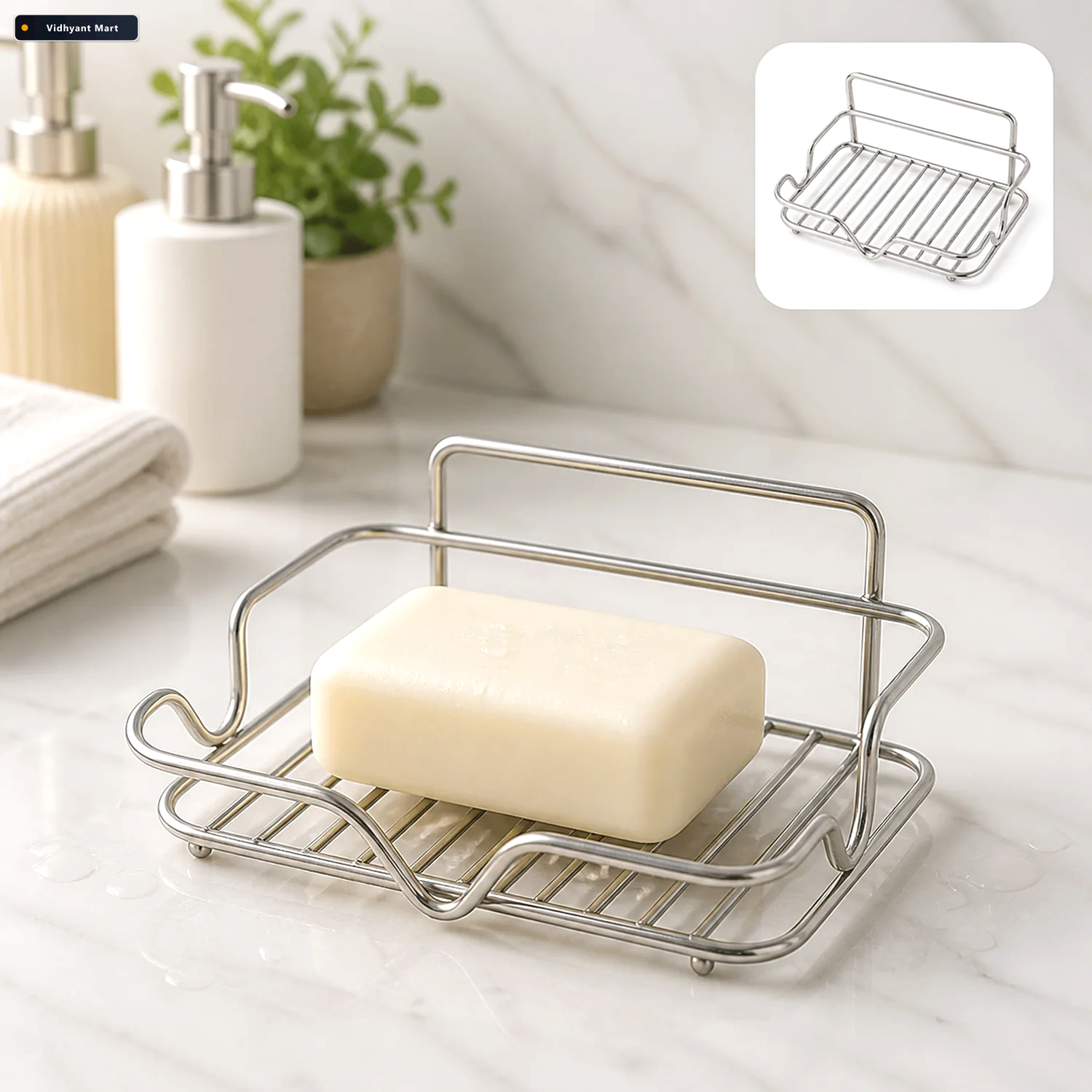 Vidhyant Mart Stainless Steel Soap Holder Fast Drain Rust Resist 1