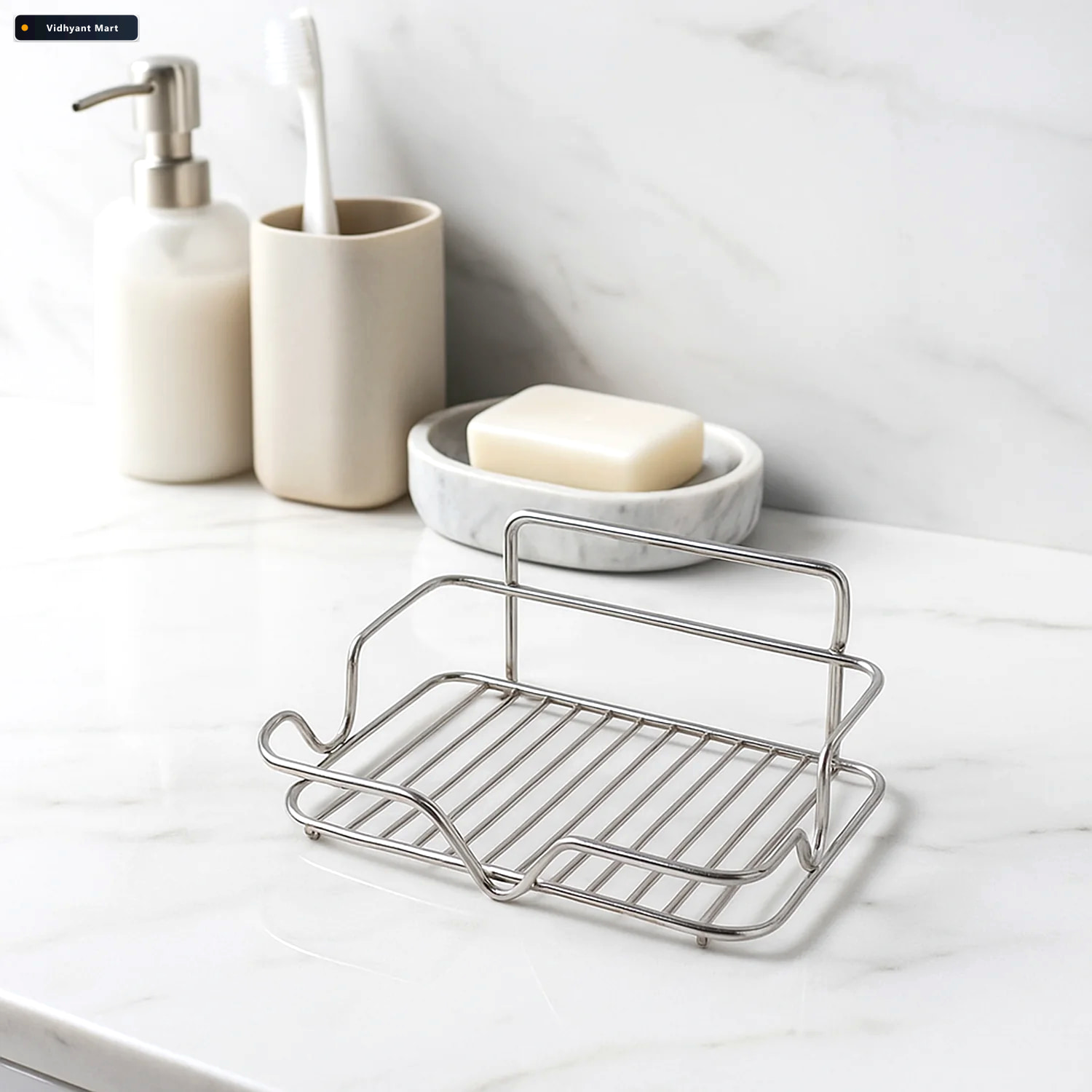 Vidhyant Mart Stainless Steel Soap Holder Fast Drain Rust Resist 4