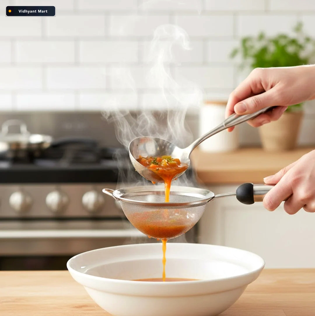 Vidhyant Mart Stainless Steel Strainer Fine Mesh Kitchen Filter 2