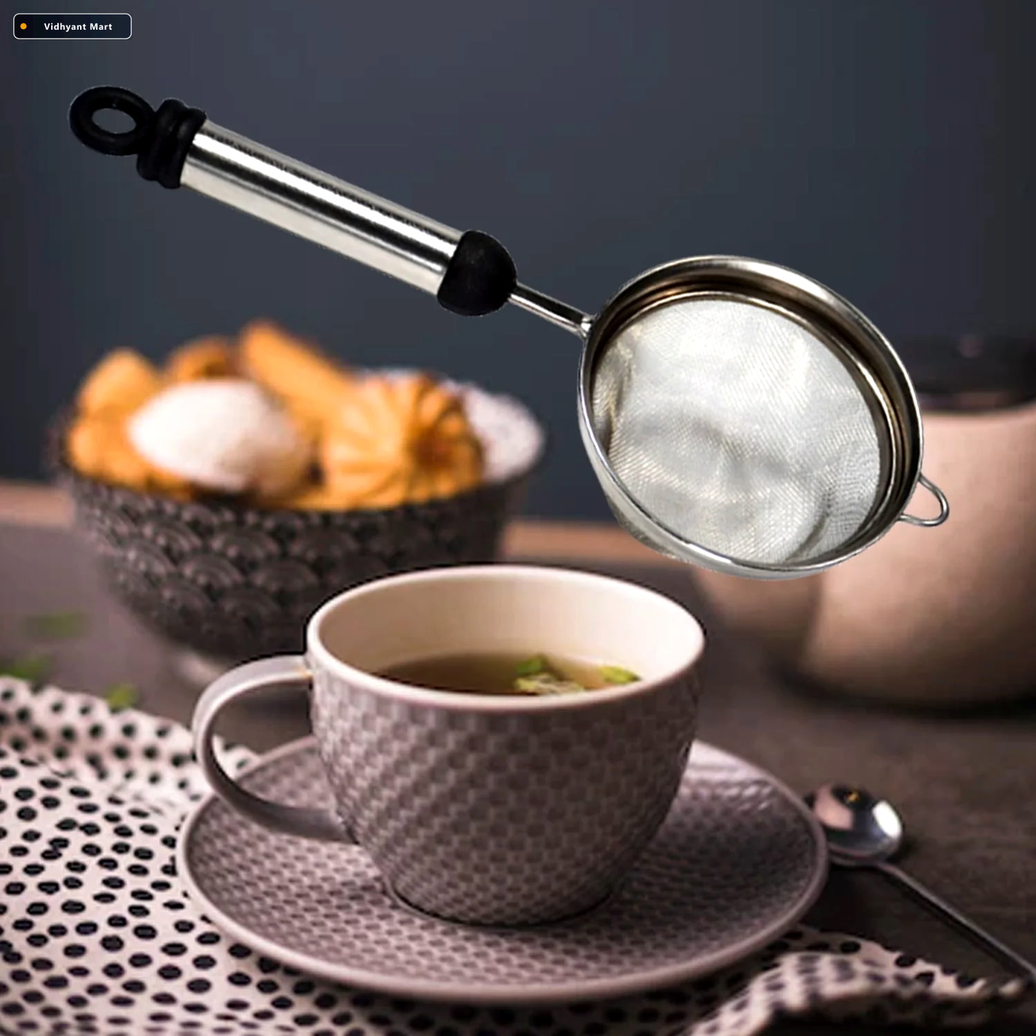 Vidhyant Mart Stainless Steel Strainer Fine Mesh Kitchen Filter 4