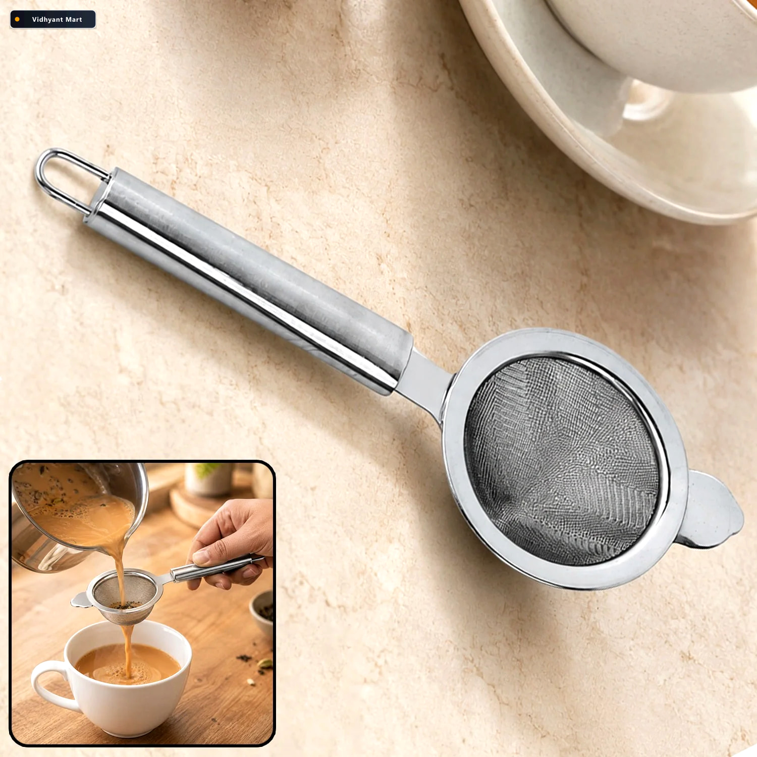 Vidhyant Mart Stainless Steel Tea Strainer Double Mesh For Smoot 1
