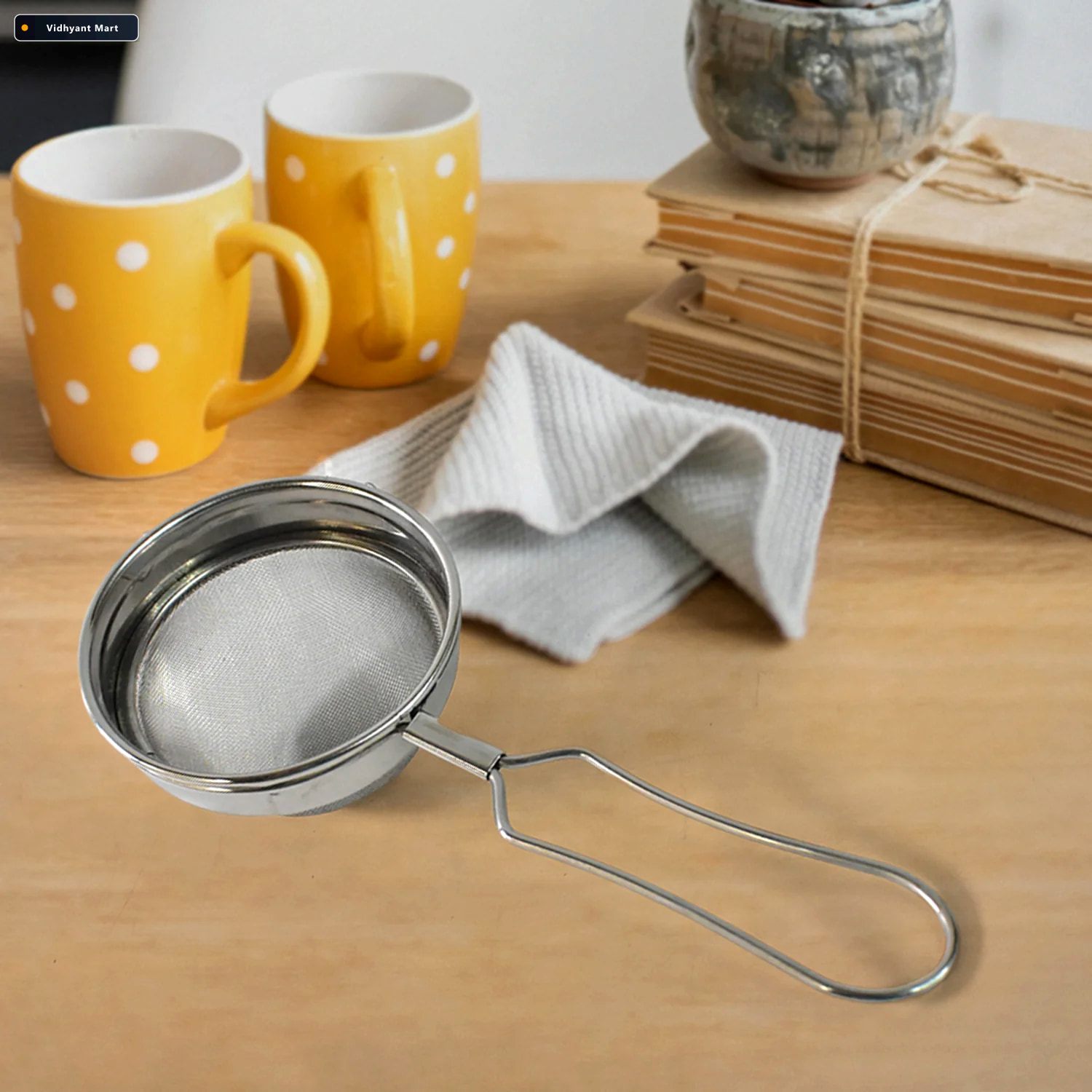 Vidhyant Mart Stainless Steel Tea Strainer Durable Fine Mesh Fil 2