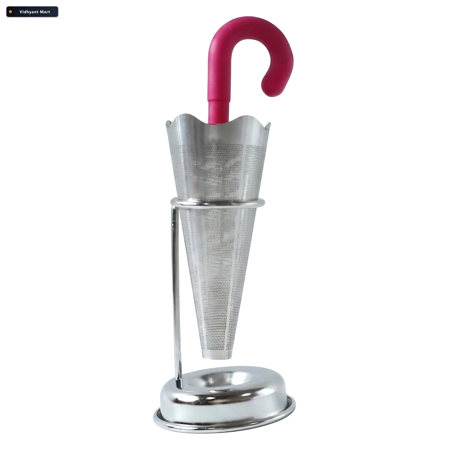 Vidhyant Mart Stainless Steel Tea Strainer Umbrella Design Drip 3
