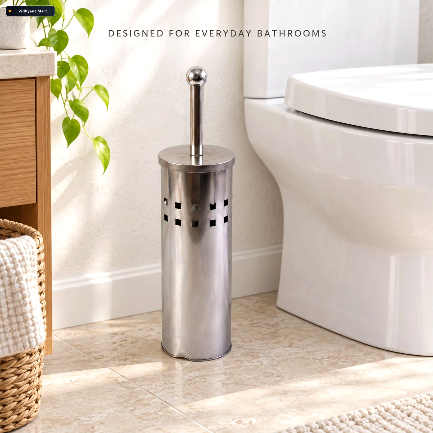Vidhyant Mart Stainless Steel Toilet Brush With Holder Toilet Cl 2
