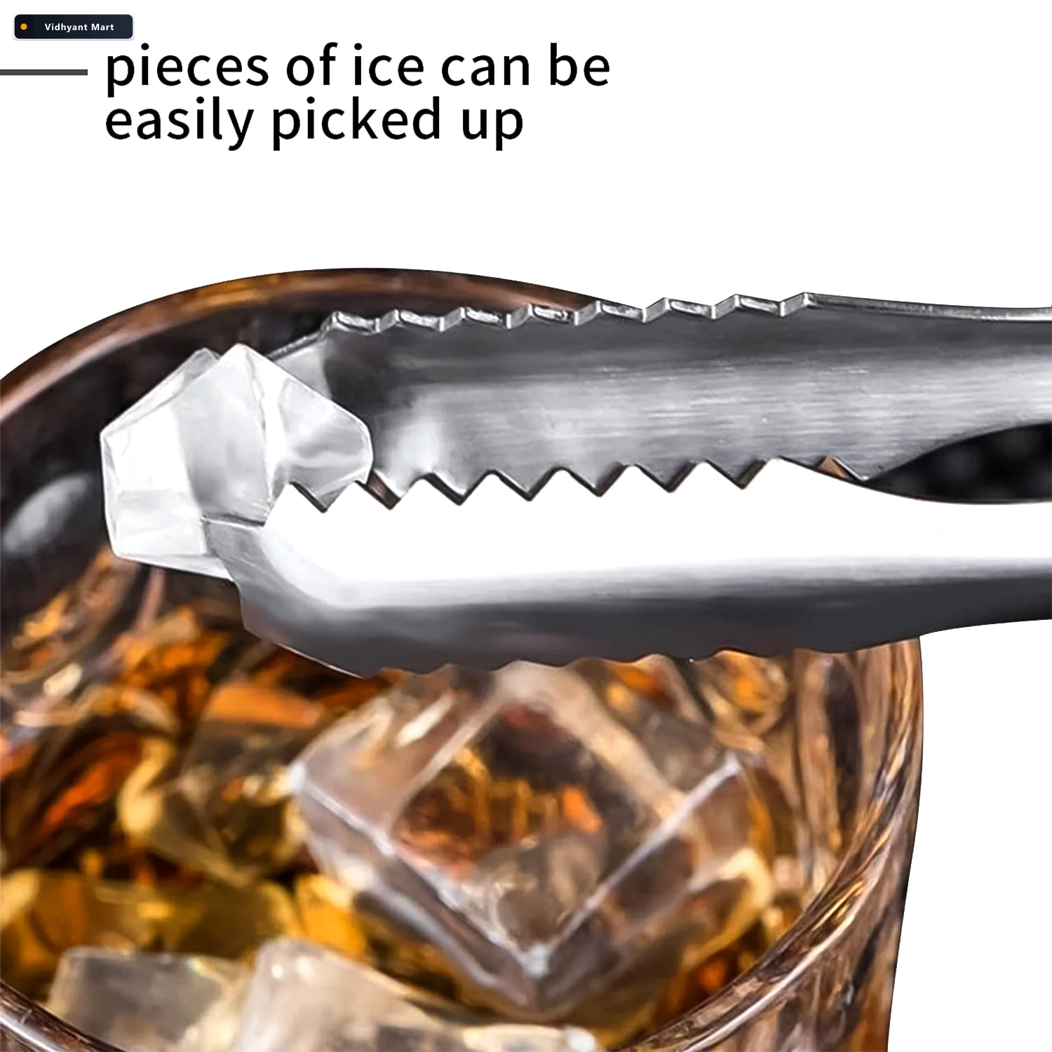 Vidhyant Mart Stainless Steel Tongs 13cm Ice Sugar Serving Quick 4
