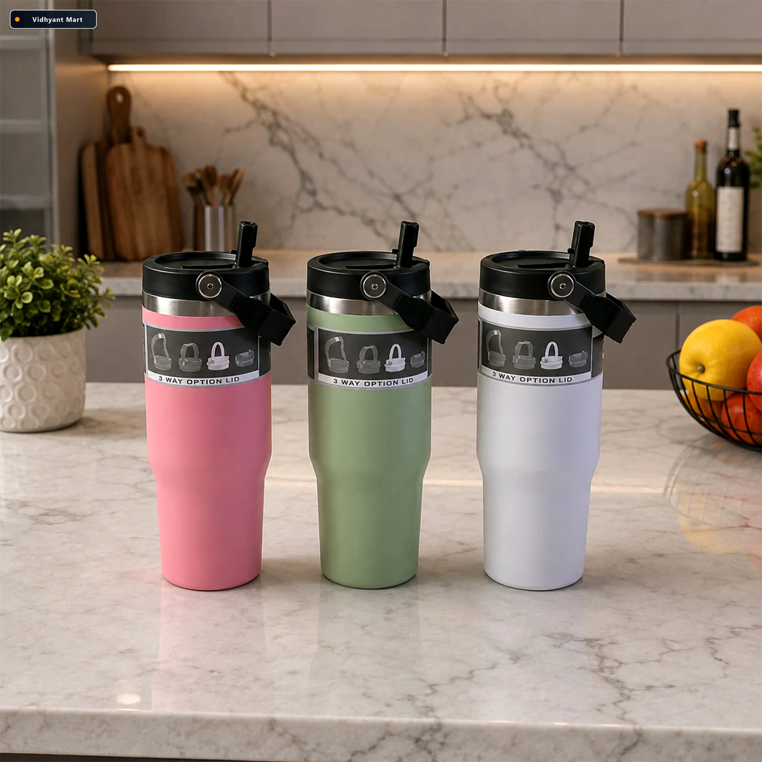 Vidhyant Mart Stainless Steel Travel Tumbler 900 Ml Insulated Wi 3