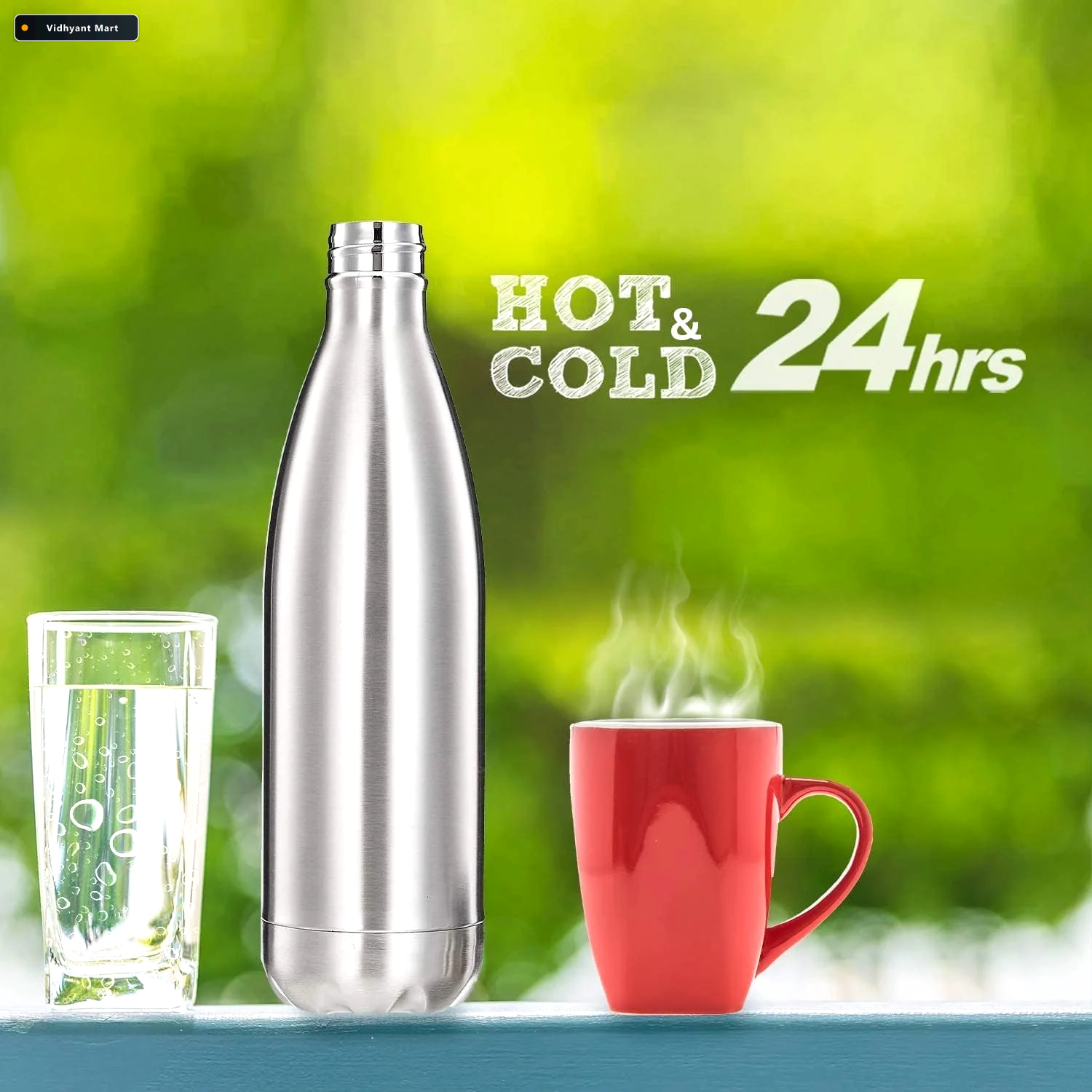 Vidhyant Mart Stainless Steel Vacuum Insulated Water Bottle 1000 2