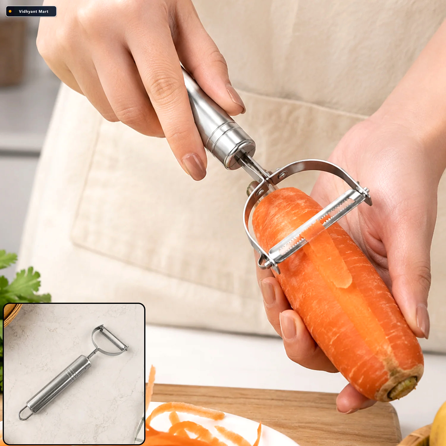 Vidhyant Mart Stainless Steel Vegetable And Fruit Peeler With Sw 1
