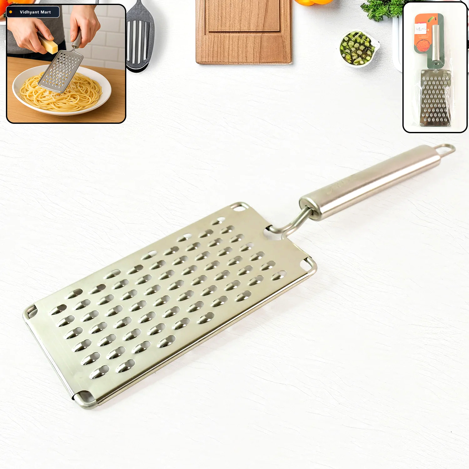 Vidhyant Mart Stainless Steel Vegetable Grater Sharp Durable Set 2