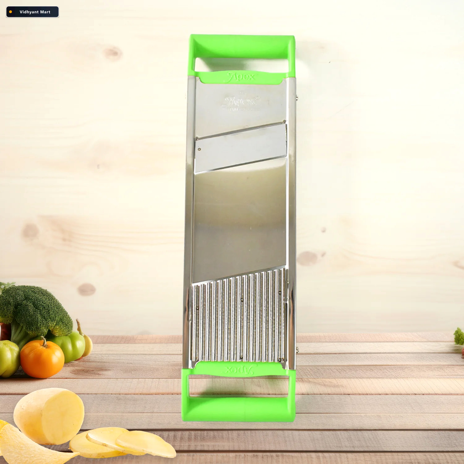 Vidhyant Mart Stainless Steel Vegetable Slicer Durable 2 In 1 Ma 3