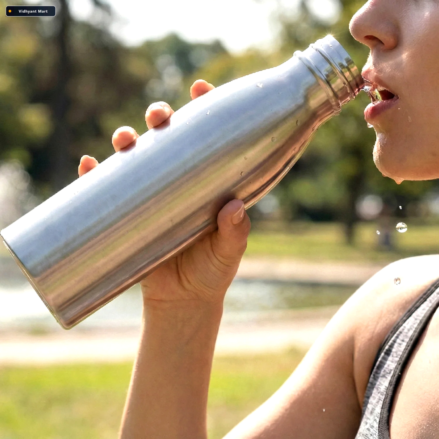 Vidhyant Mart Stainless Steel Water Bottle 1000 Ml Leakproof Wit 2