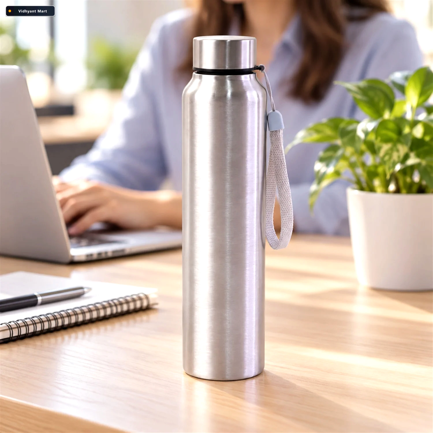 Vidhyant Mart Stainless Steel Water Bottle 1000ml Vacuum Insulat 3