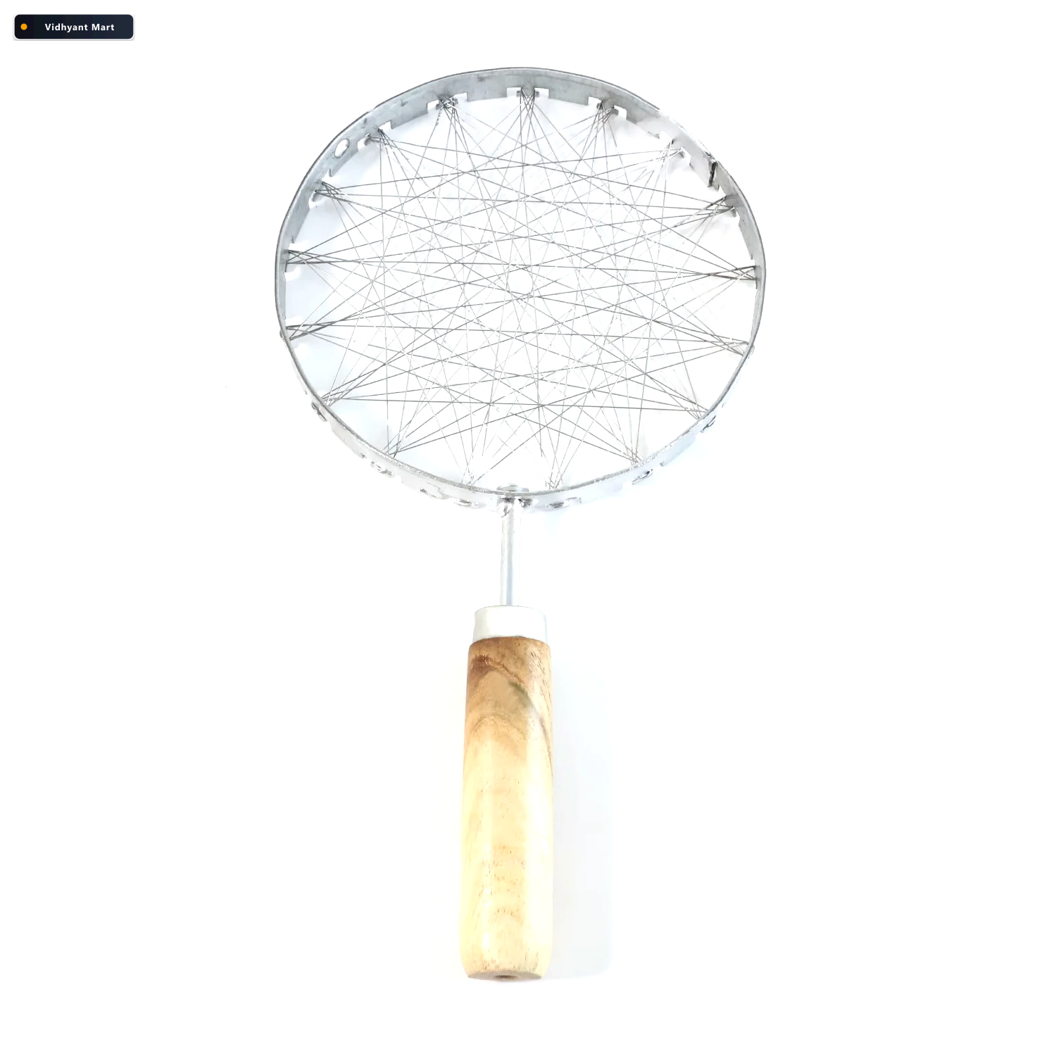 Vidhyant Mart Stainless Steel Wire Skimmer Heat Resistant Wooden 4