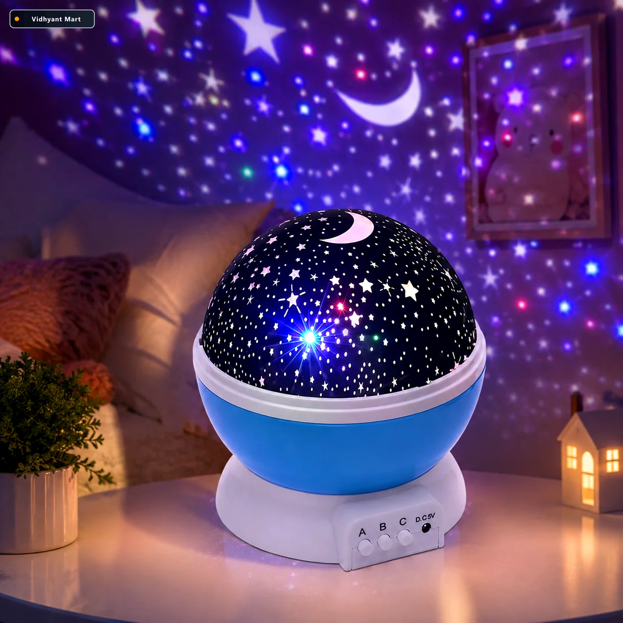 Vidhyant Mart Star Projector Night Lamp Rotating Colour Change I 1