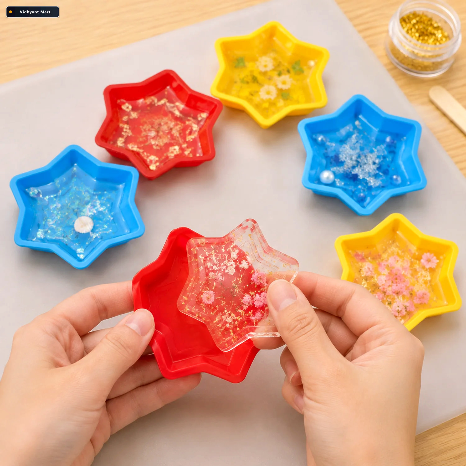Vidhyant Mart Star Resin Mold Flexible Silicone For Diy Crafts B 1
