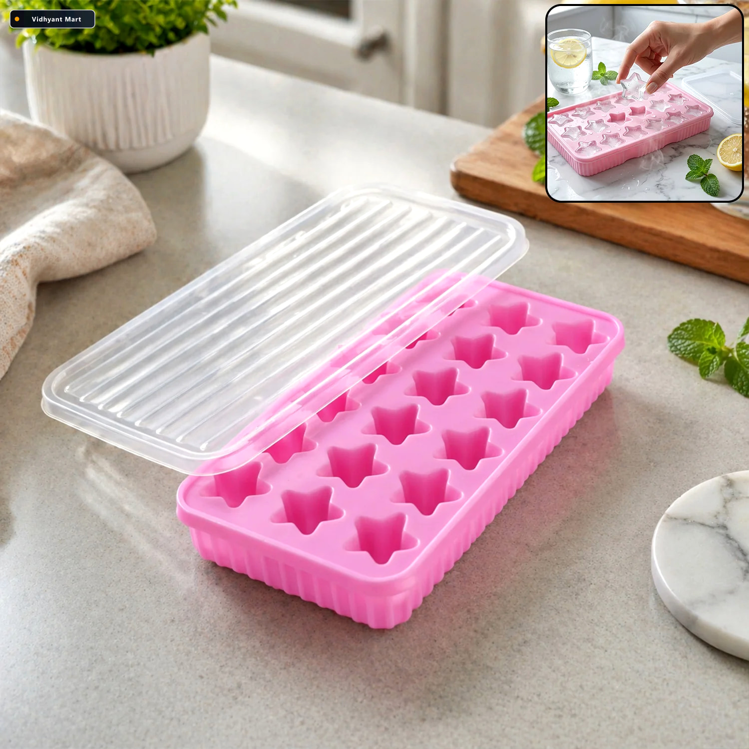 Vidhyant Mart Star Shape Ice Cube Tray With Lid Creative Multipu 1