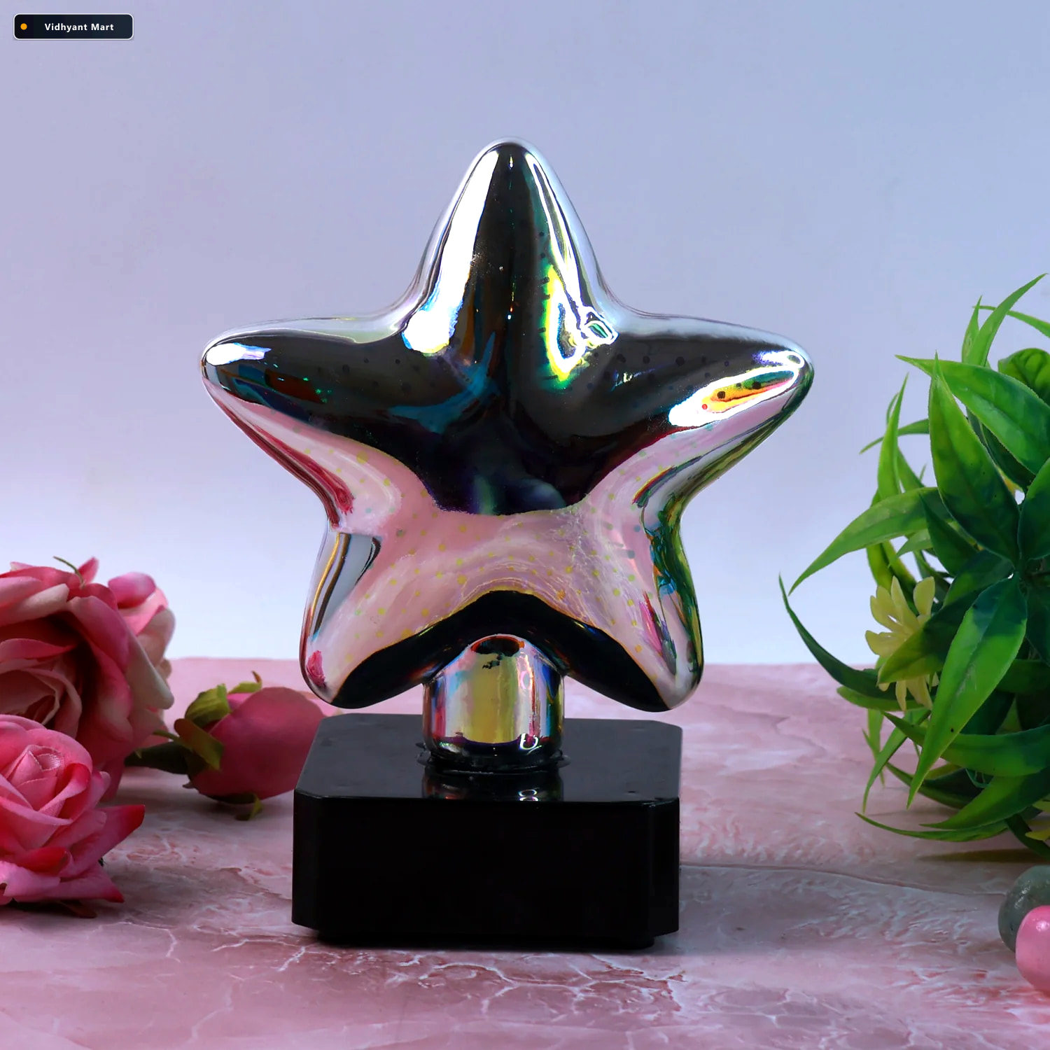 Vidhyant Mart Star Shaped 3d Illusion Led Night Lamp Multicolor 3
