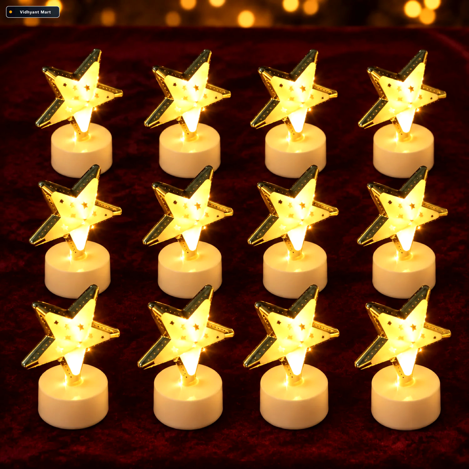 Vidhyant Mart Star Shaped Flameless Led Candles Safe Elegant Dco 1