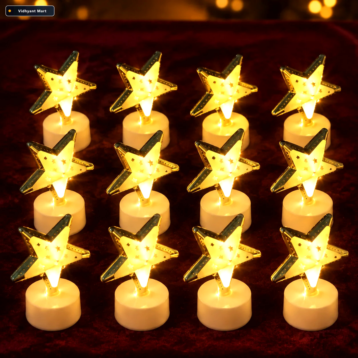 Vidhyant Mart Star Shaped Flameless Led Candles Safe Elegant Dco 2