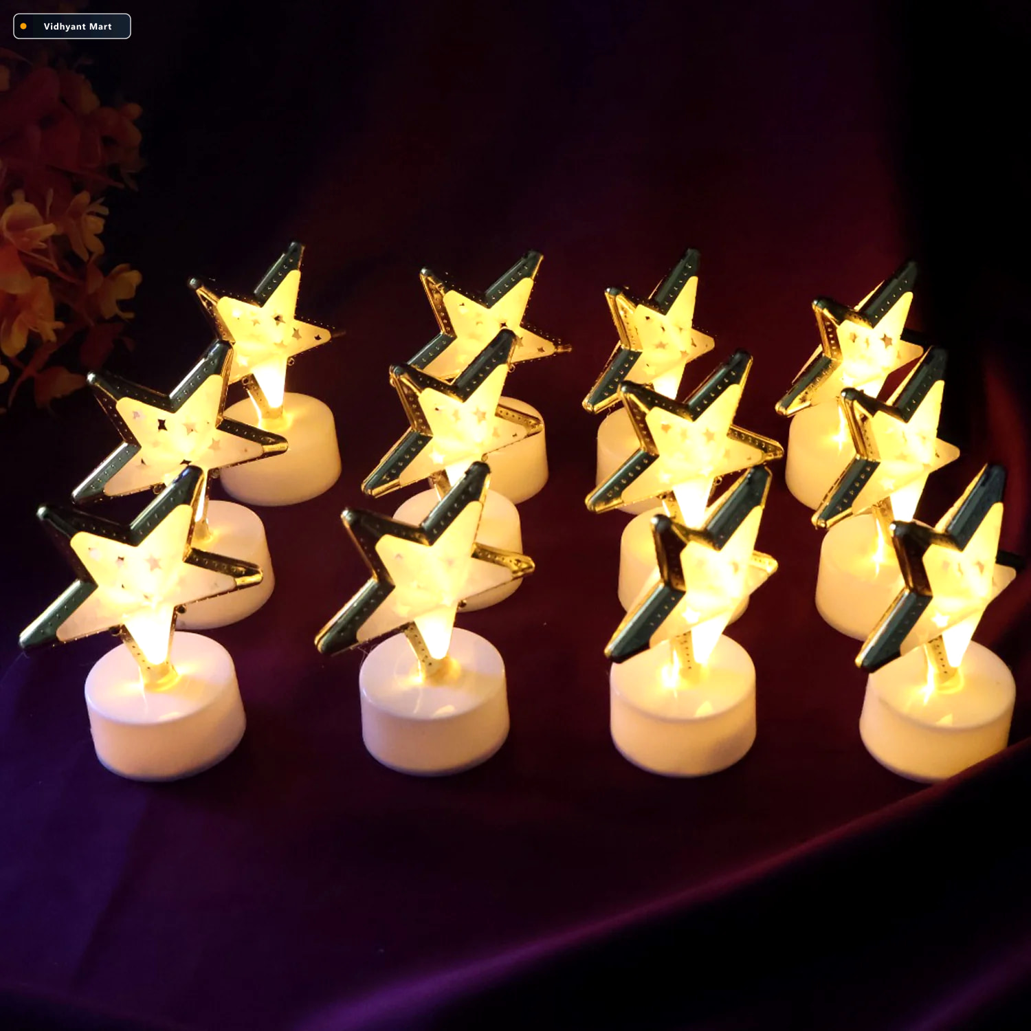 Vidhyant Mart Star Shaped Flameless Led Candles Safe Elegant Dco 4