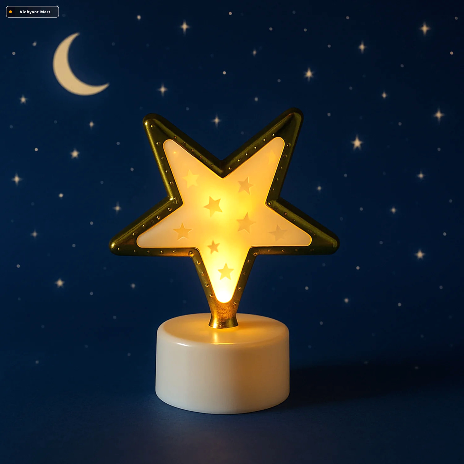 Vidhyant Mart Star Shaped Flameless Led Candles Set Of 4 For Hom 4