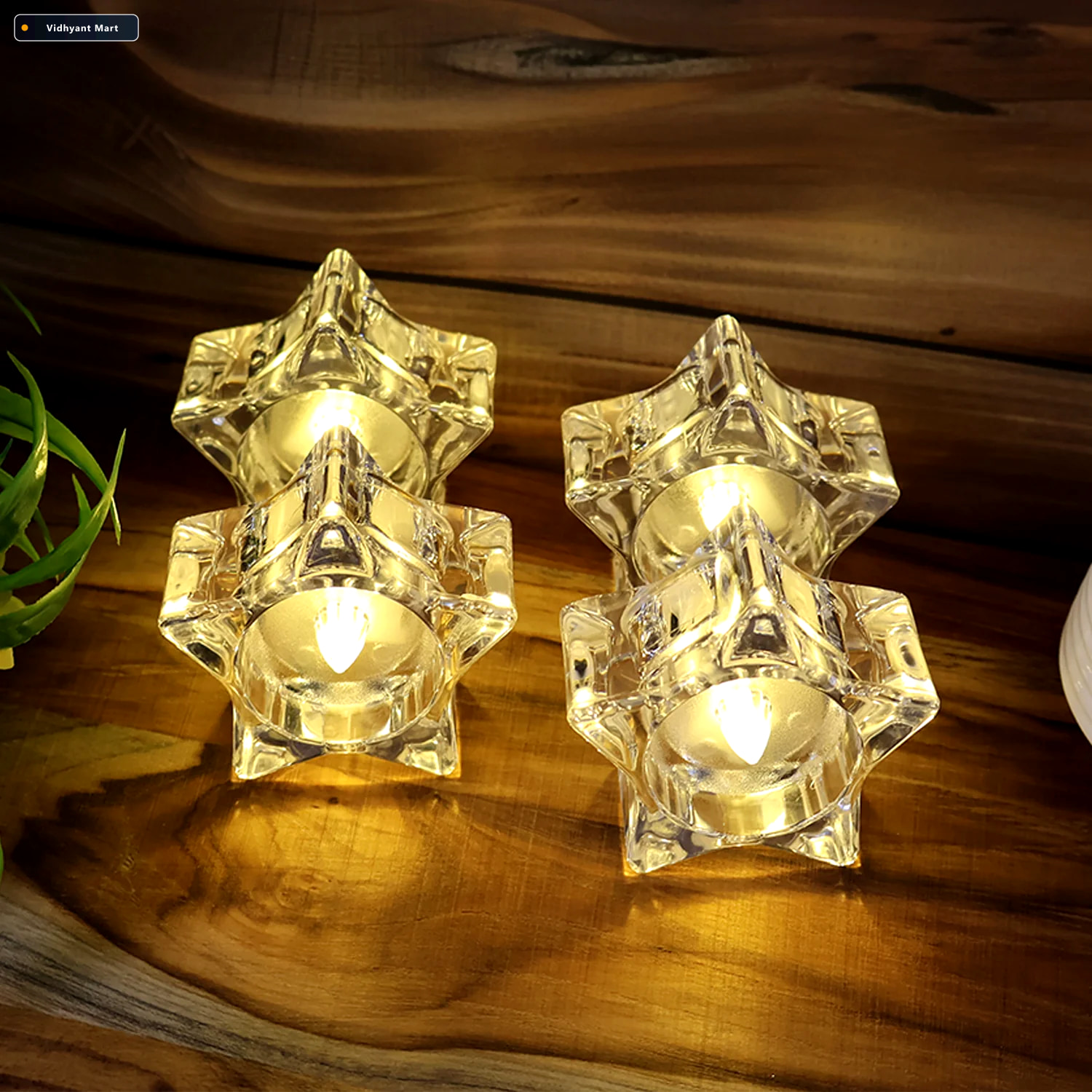 Vidhyant Mart Star Shaped Led Candles Flameless Decorative Teali 4