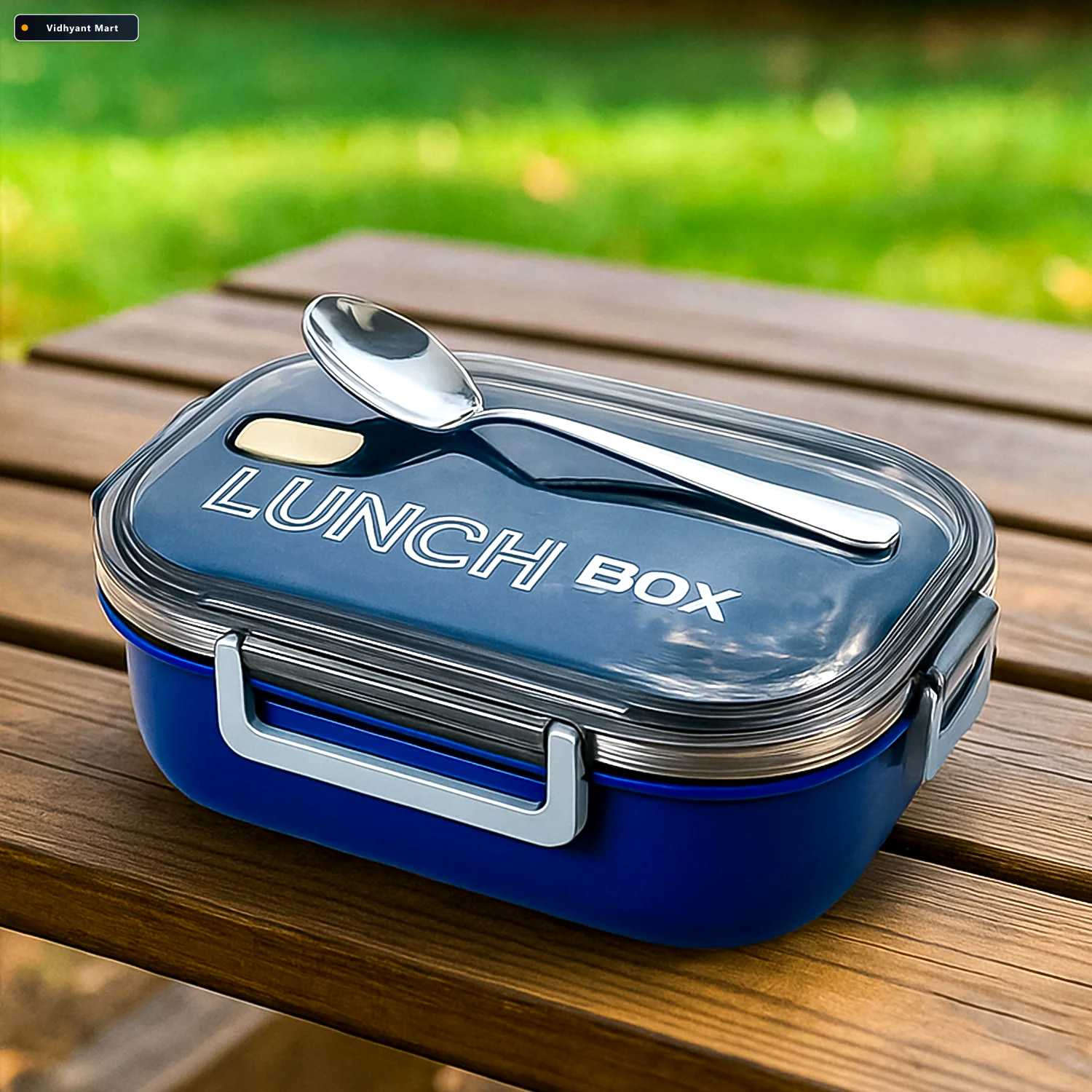 Vidhyant Mart Steel Lunch Box Airtight Leak Proof Dual Compartme 2